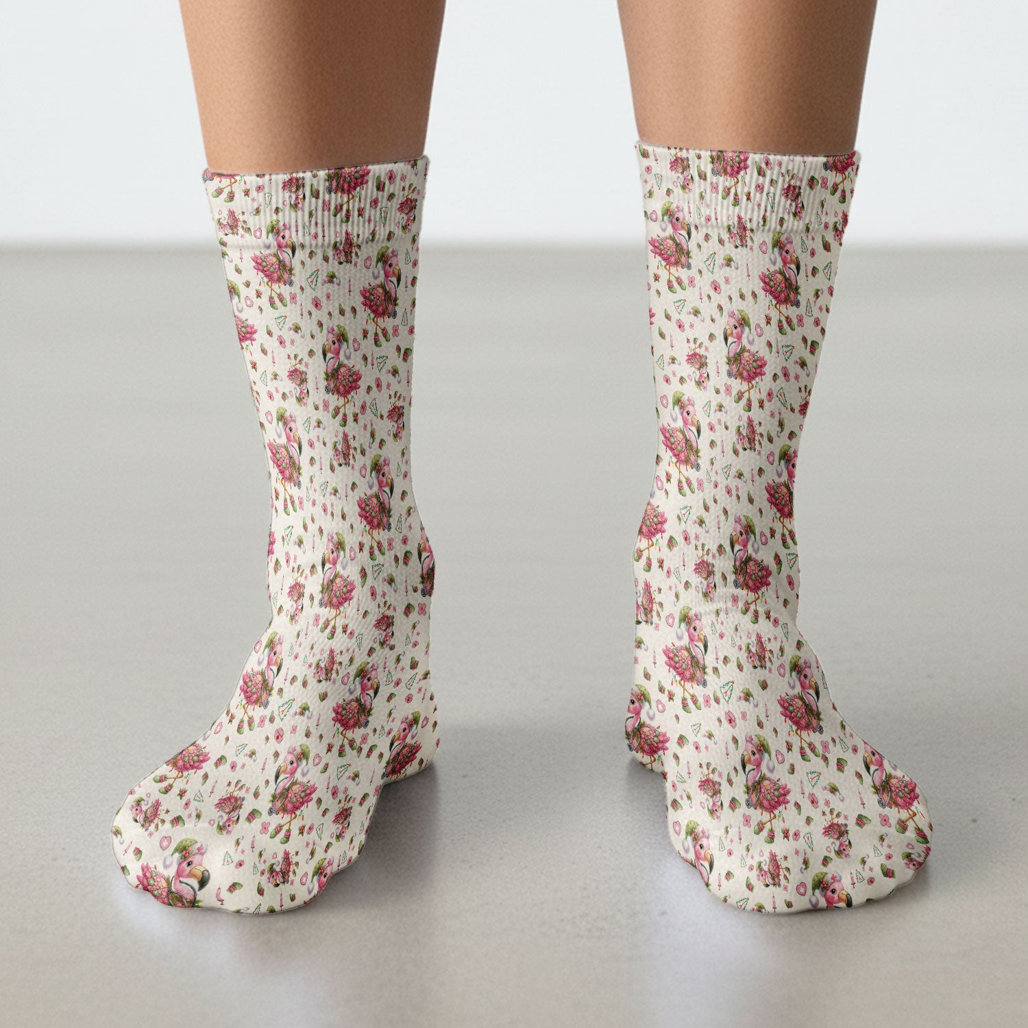 Pink Flamingo Socks for Nurse Doctor - Christmas Adult Socks for Men and Women - Breathable Fabrics Medical Uniform
