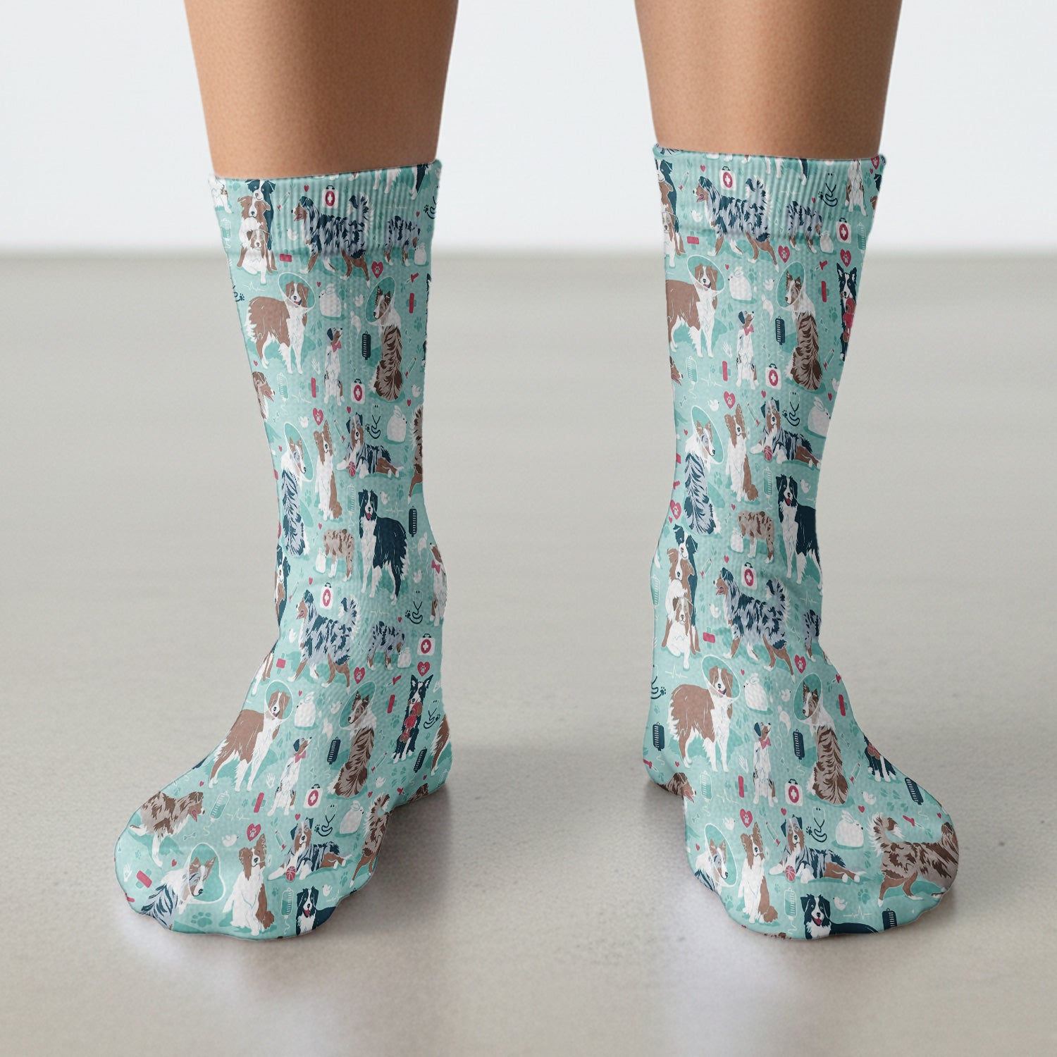 Cute Dog Pattern Veterinary Medical Socks, Socks for Nurse Doctor