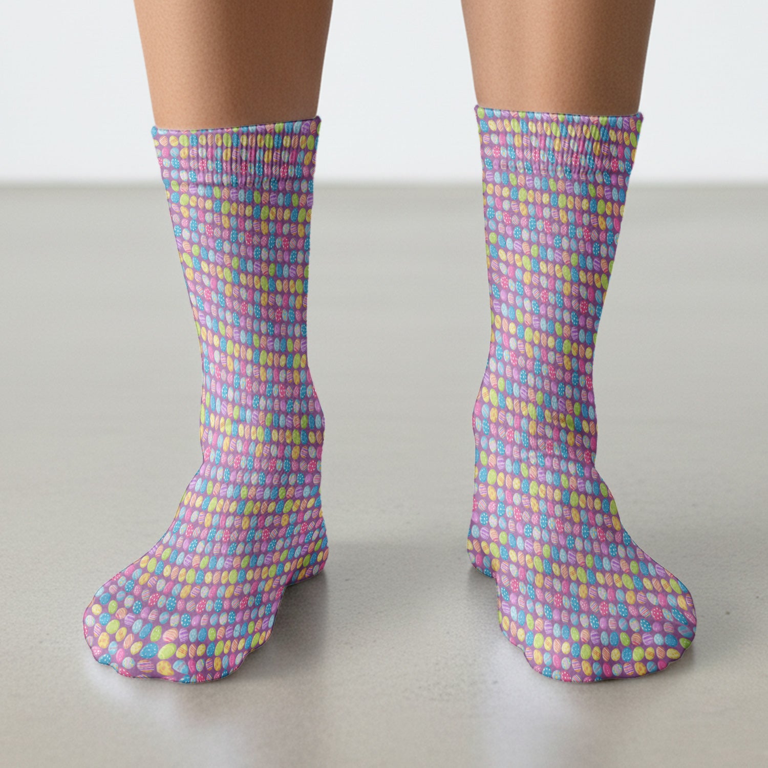 Colorful Easter Eggs Pattern Socks, Adult Socks for Men and Women