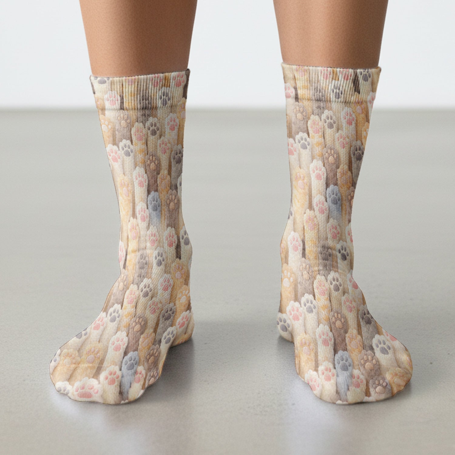 Cute Fluffy Cat Paw Pattern Socks, Socks for Nurse Doctor