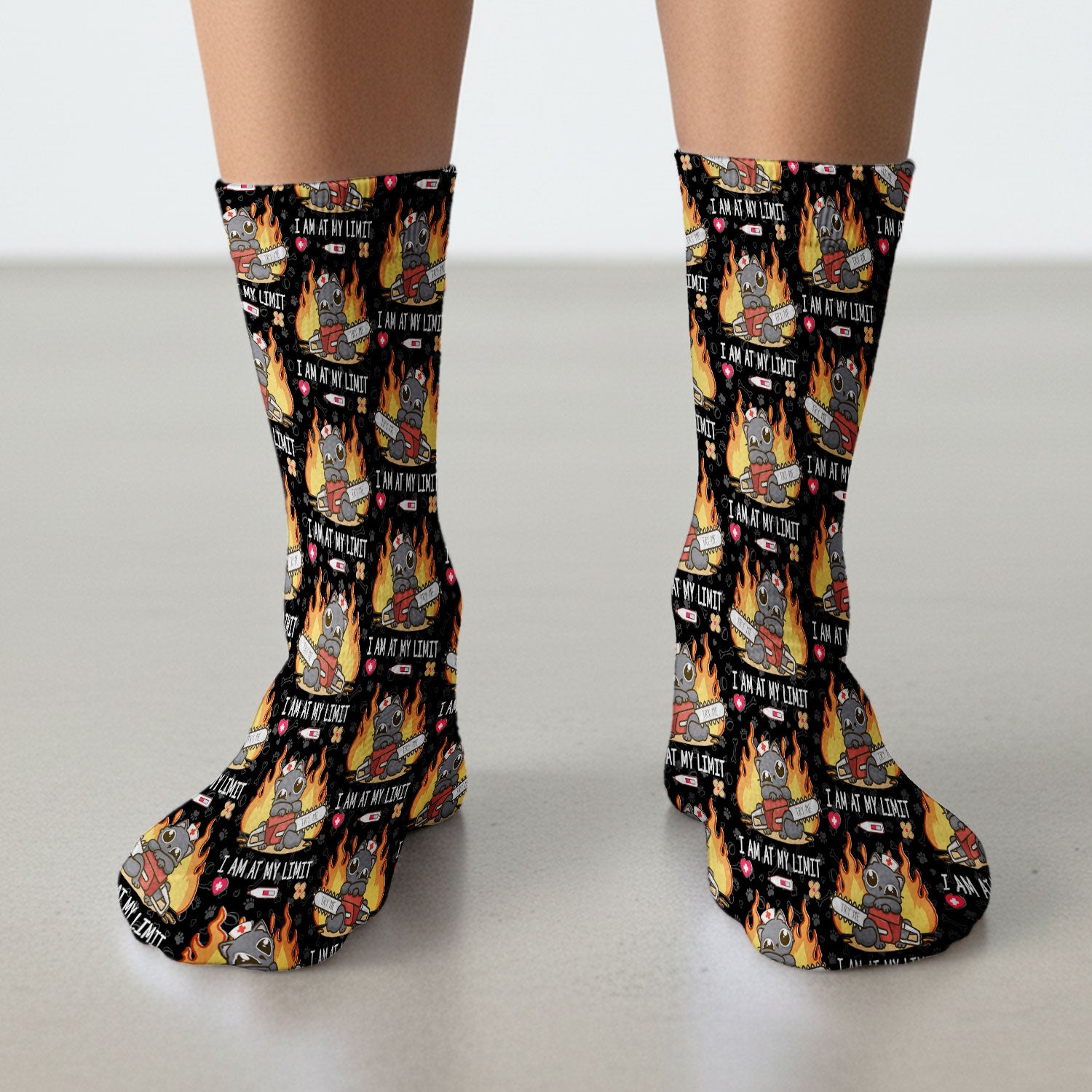 Funny Nurse Cat I Am At My Limit Medical Socks, Breathable Fabrics Medical Uniform