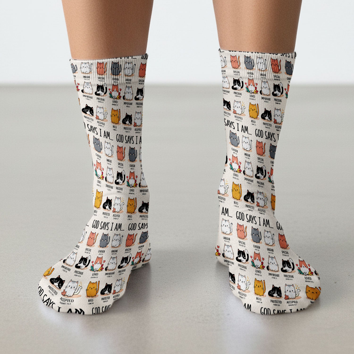 Cute Christian Cat God Says I Am Medical Socks, Breathable Fabrics Medical Uniform