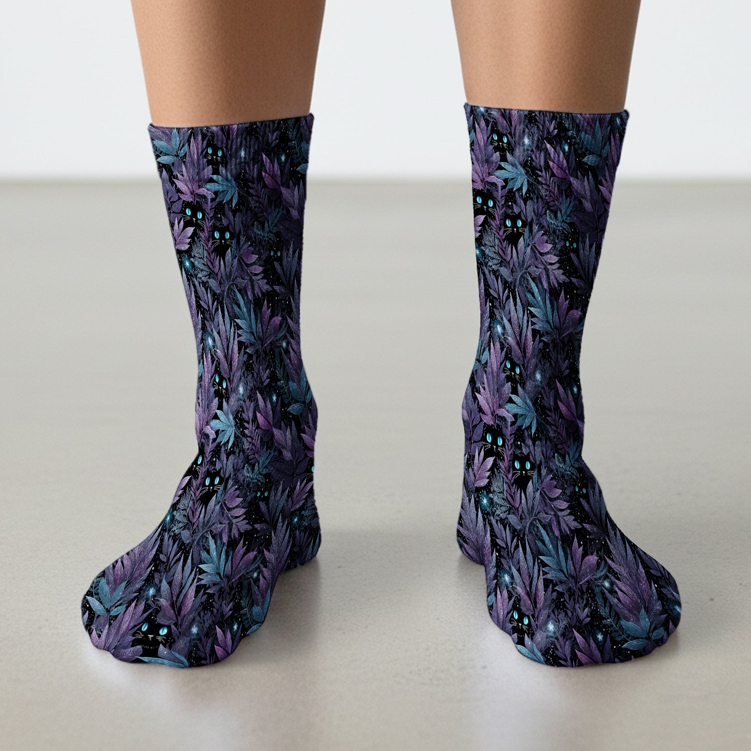 Mystic Black Cat Veterinary Pattern Socks, Adult Socks for Men and Women