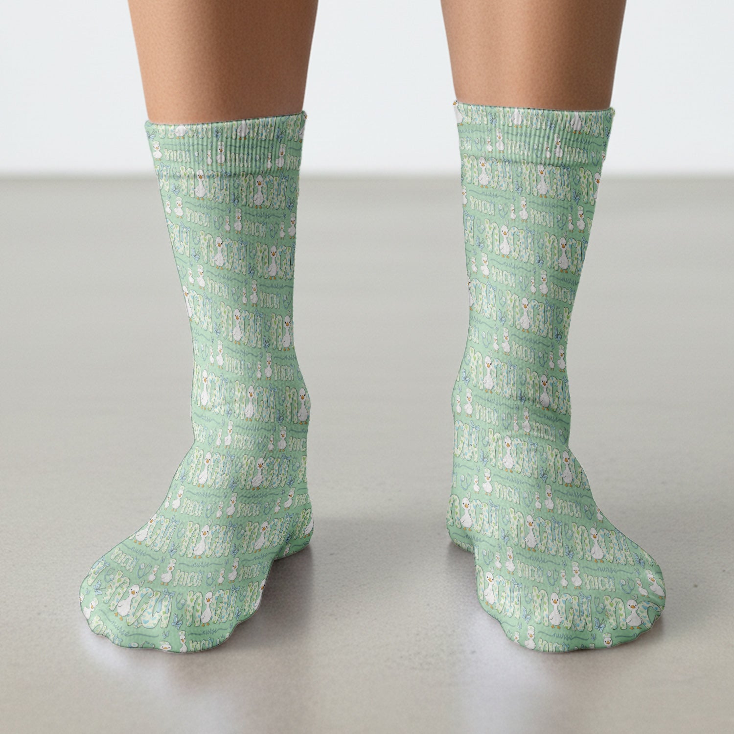 NICU Nurse Duck Pattern Socks, Breathable Fabrics Medical Uniform