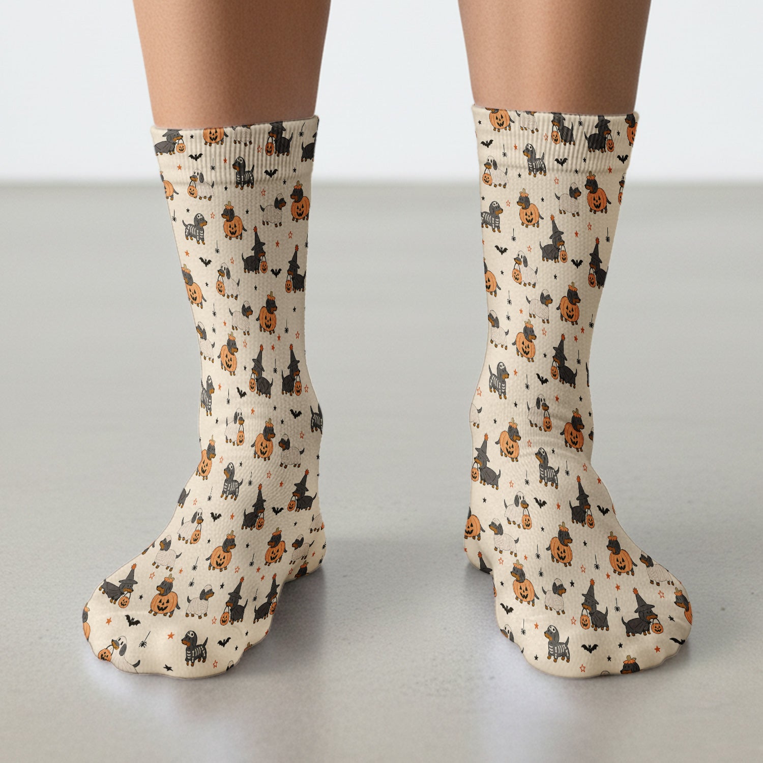 Halloween Dachshund Pattern Socks, Adult Socks for Men and Women