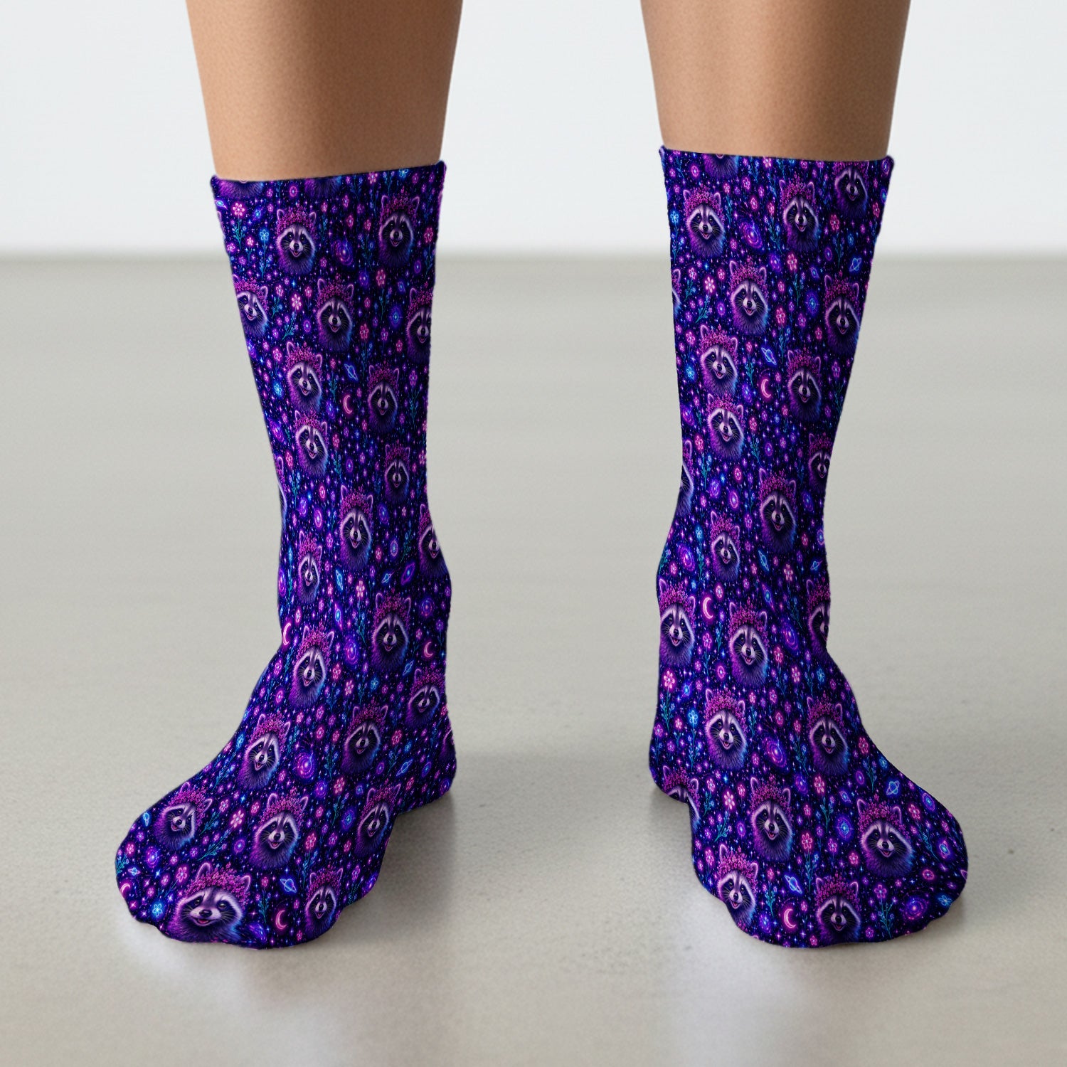 Galaxy Raccoon Nurse Pattern Socks, Adult Socks for Men and Women
