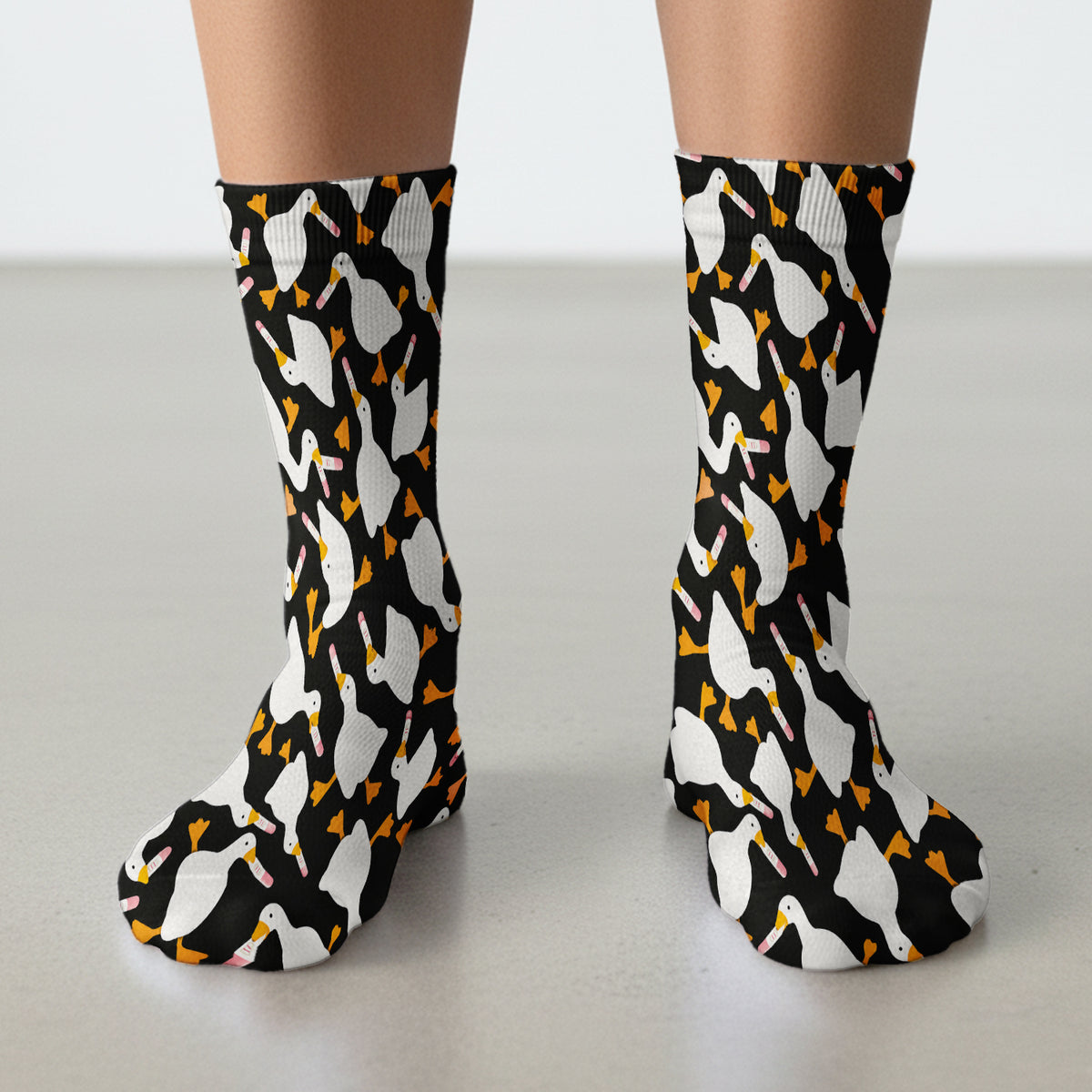 Funny Geese Holding Pregnancy Test Socks, Adult Socks for Men and Women