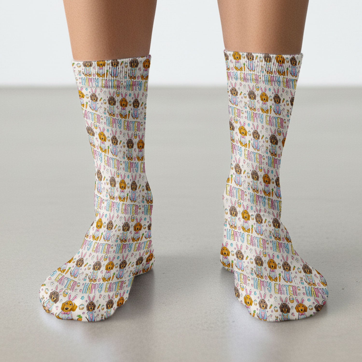 Happy Easter Dachshund Puppy Nurse Socks, Adult Socks for Men and Women