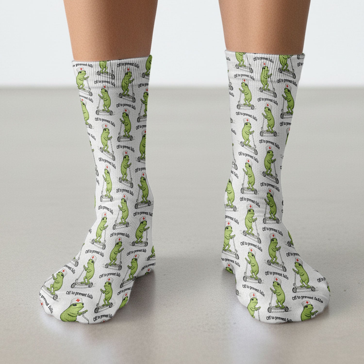 Funny Nurse Scrub Socks, Off To Prevent Falls Nursing Sock, Breathable Fabrics Nursing Uniform