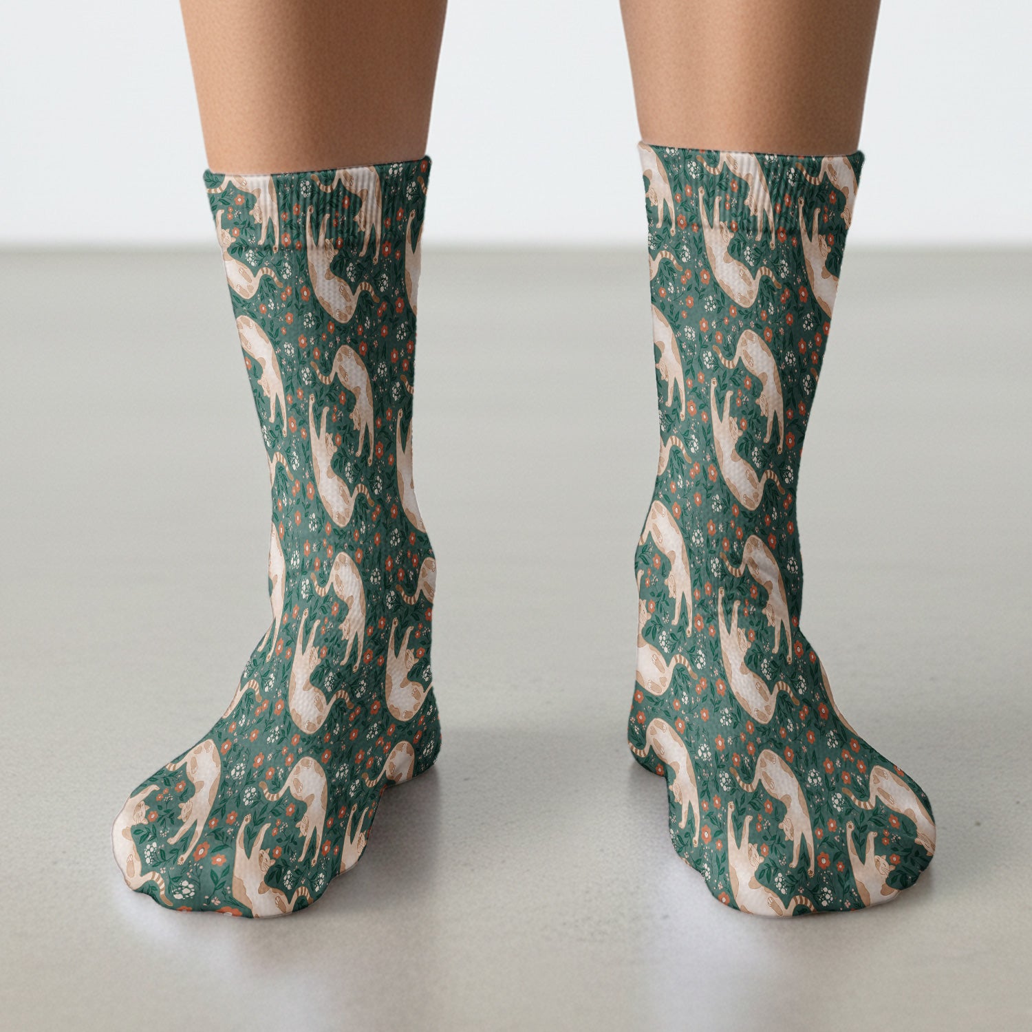 Glowing Blue Butterfly Garden Pattern Socks, Adult Socks for Men and Women