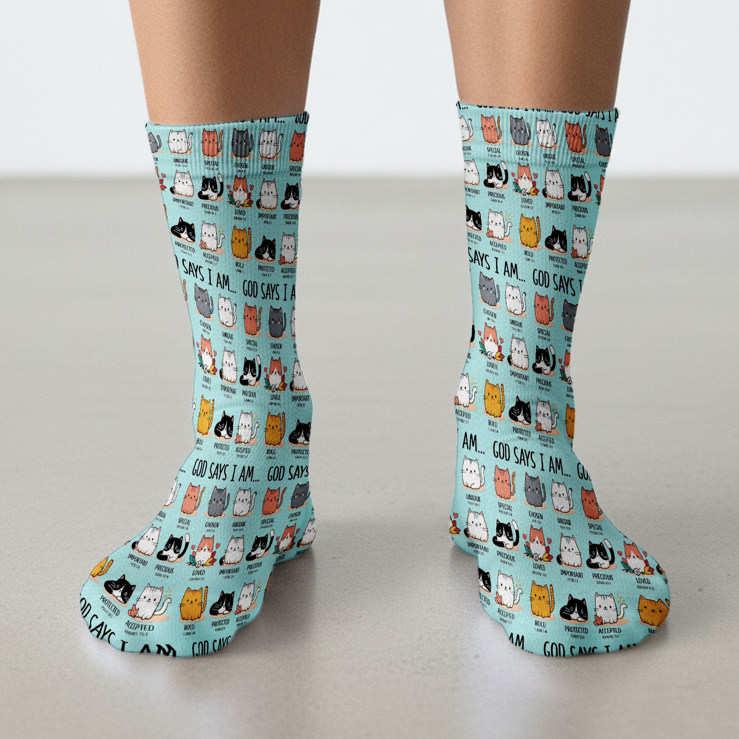 Cute Christian Cat God Says I Am Medical Socks, Breathable Fabrics Medical Uniform