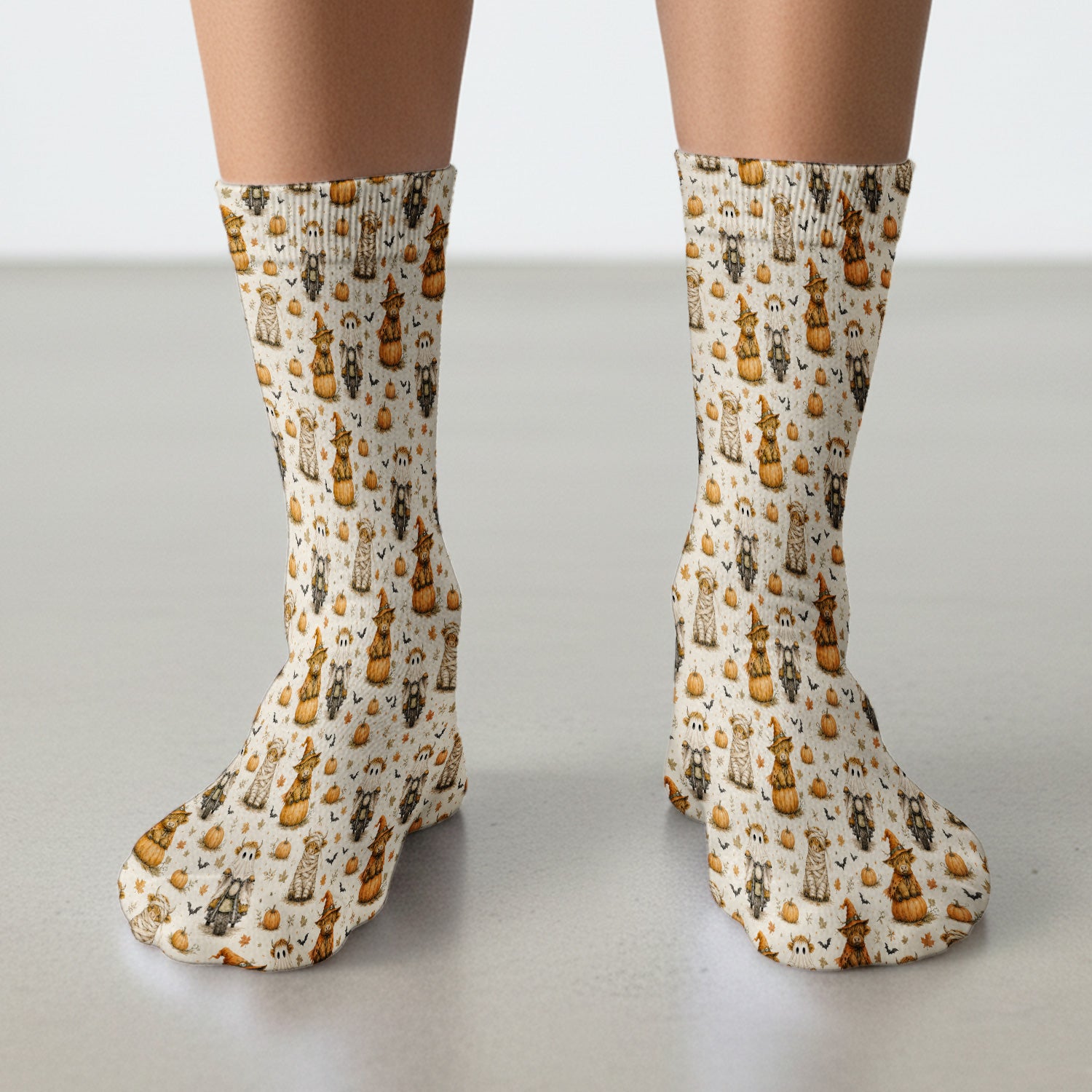 Halloween Highland Cow Costumes Socks, Adult Socks for Men and Women