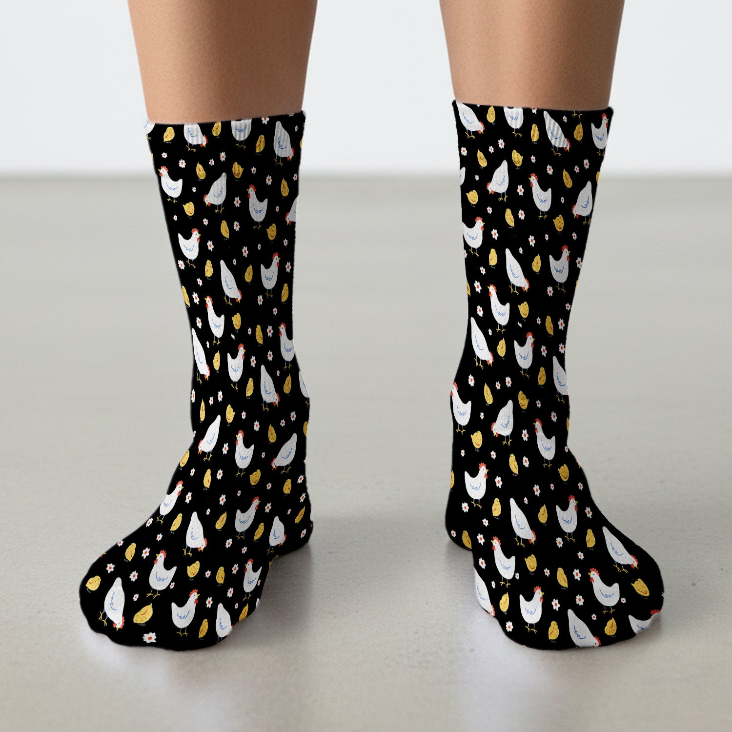 Chicken And Cute Chicks Pattern Socks, Adult Socks for Men and Women