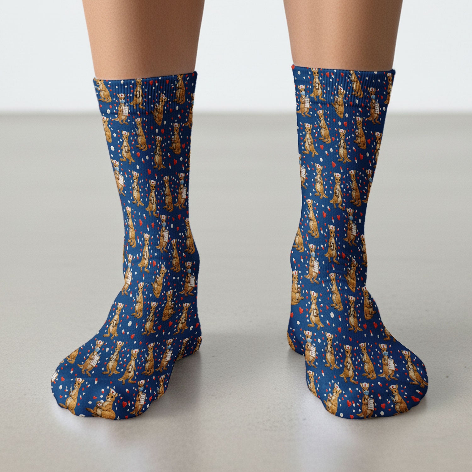 Kangaroo Nurse Scrub Socks, Cute Medical Uniform For Women, Comfortable Scrubs For Nurses