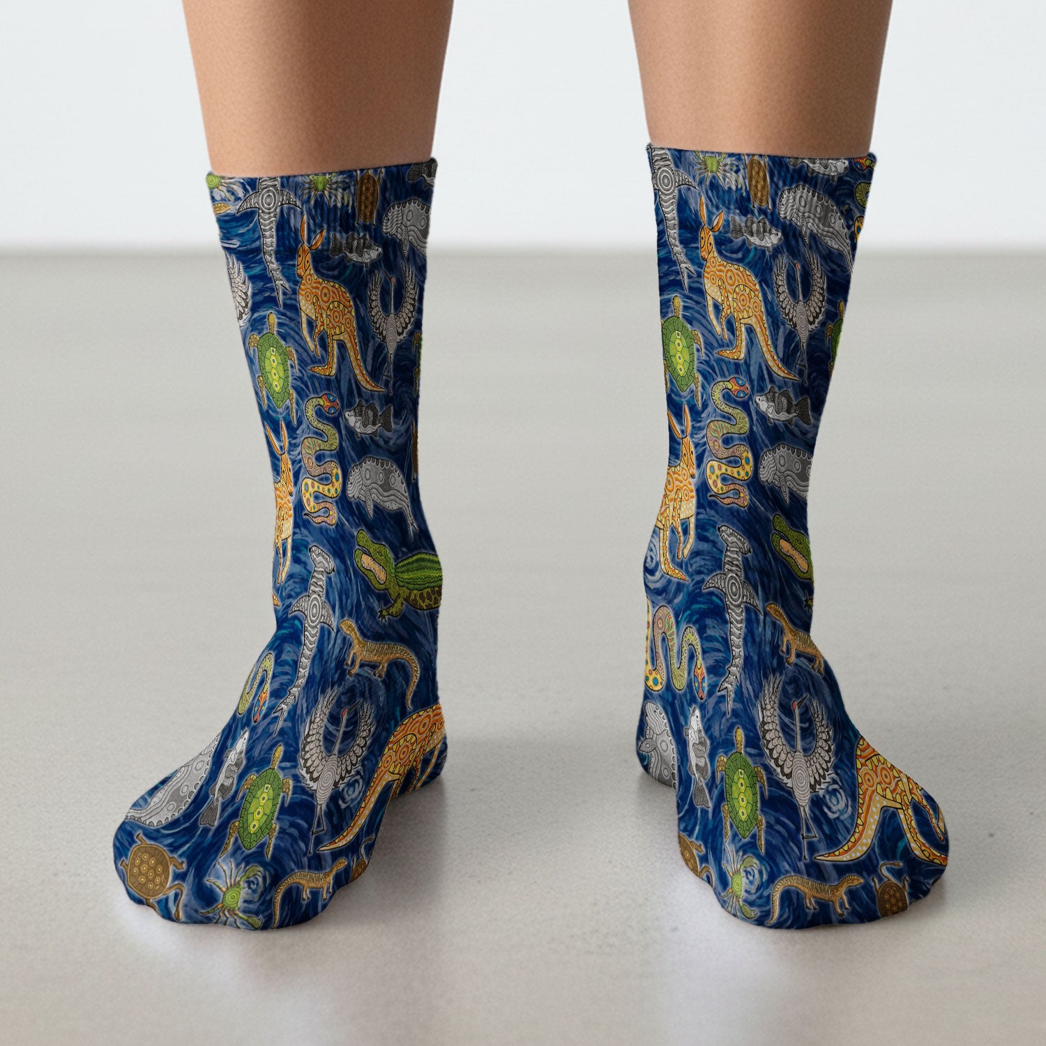 Crocodile Turtle Snake Animal Pattern Medical Socks, Nurse Doctor Uniform