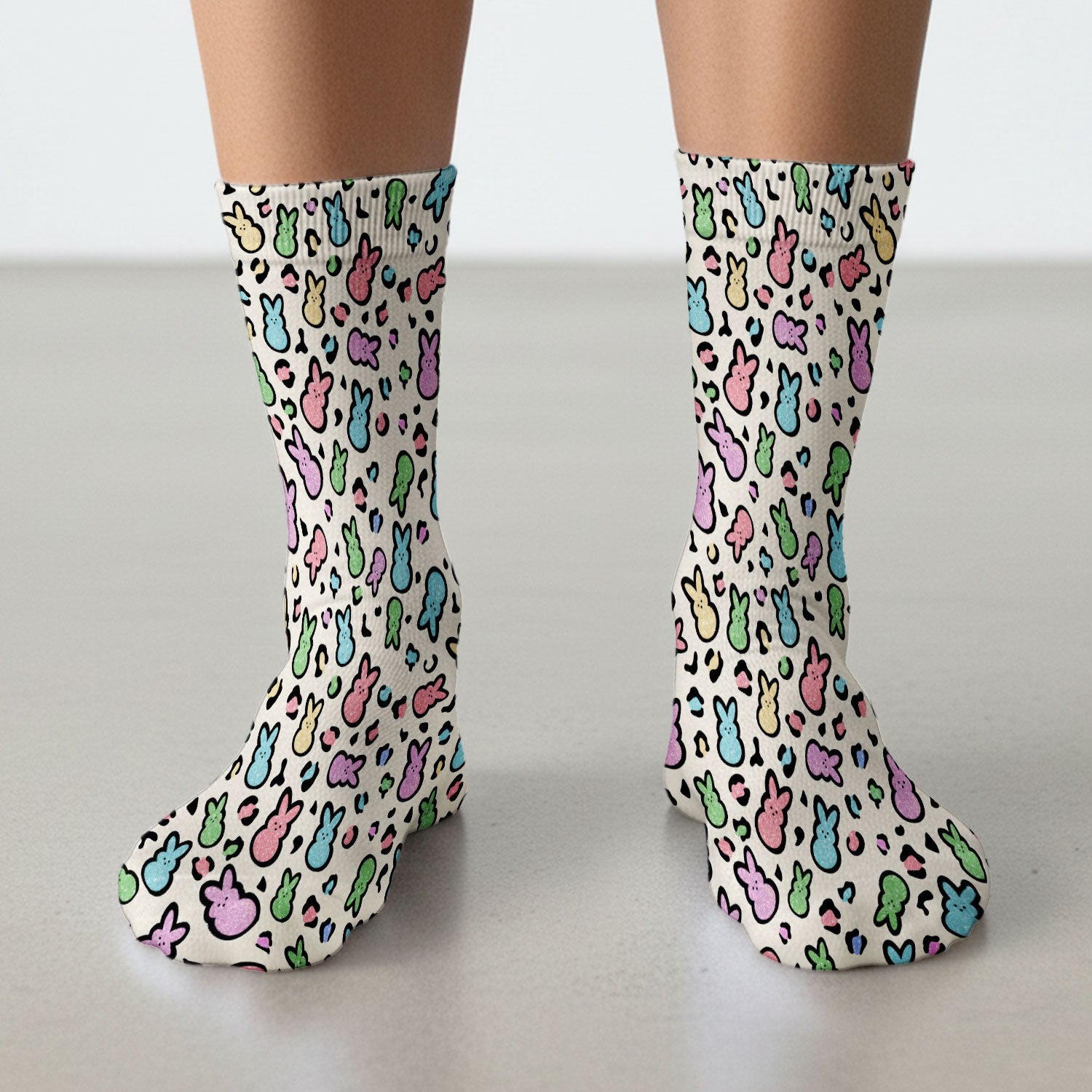 Cute Easter Bunny Pastel Pattern Socks, Socks for Nurse Doctor
