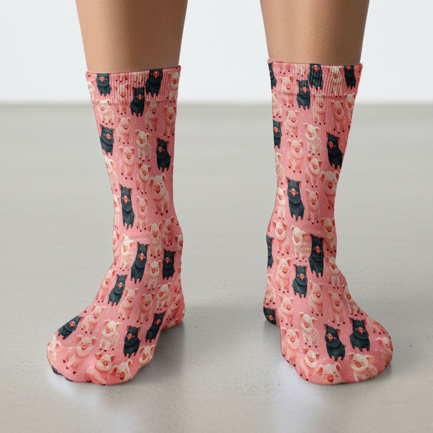 Funny Cartoon Pig Pattern Socks, Cute Nurse Socks