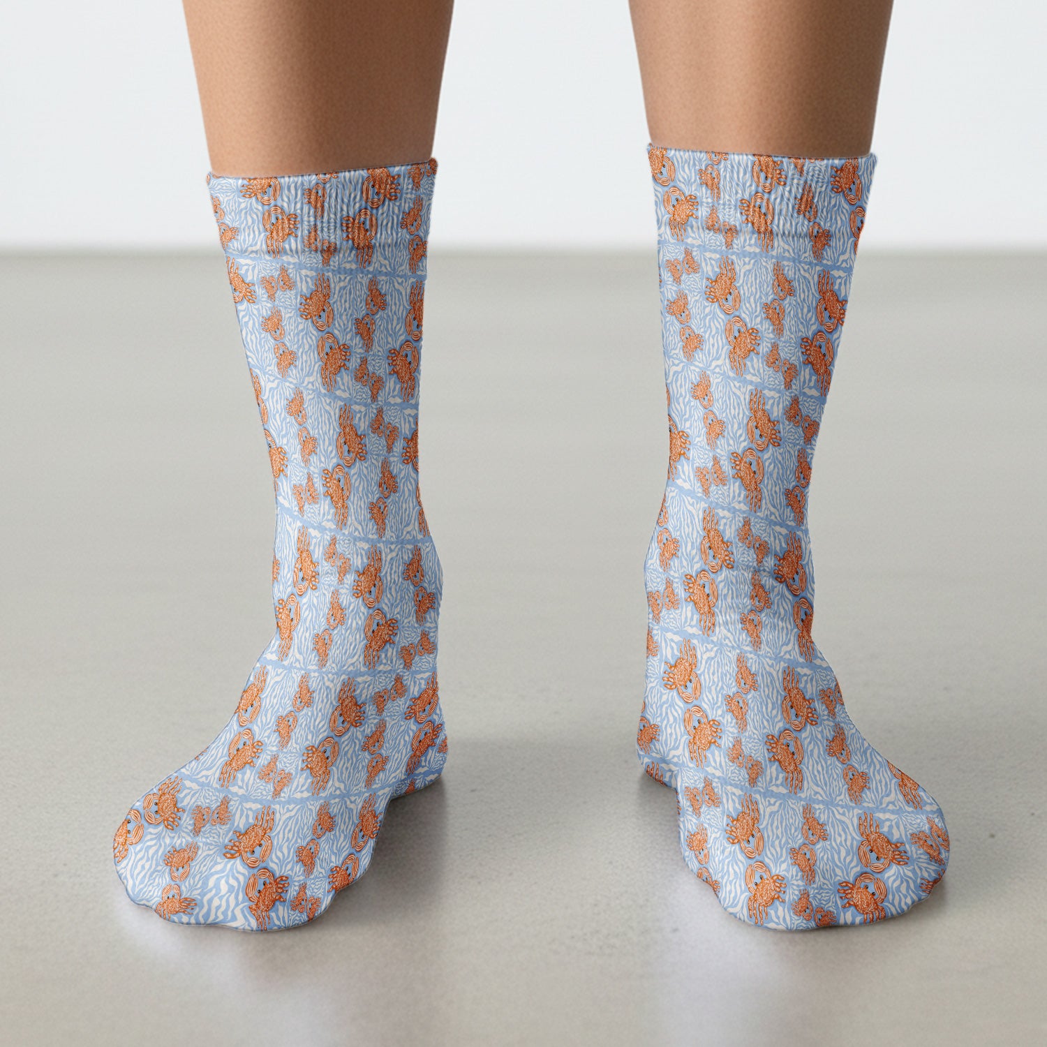 Cute Coastal Crab Print Socks, Socks for Nurse Doctor