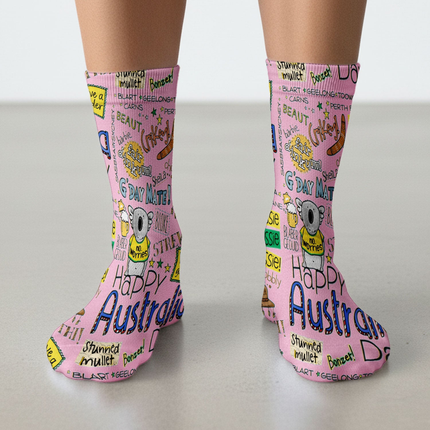 Cute Cartoon Koala Australia Pattern Medical Socks, Adult Socks for Men and Women