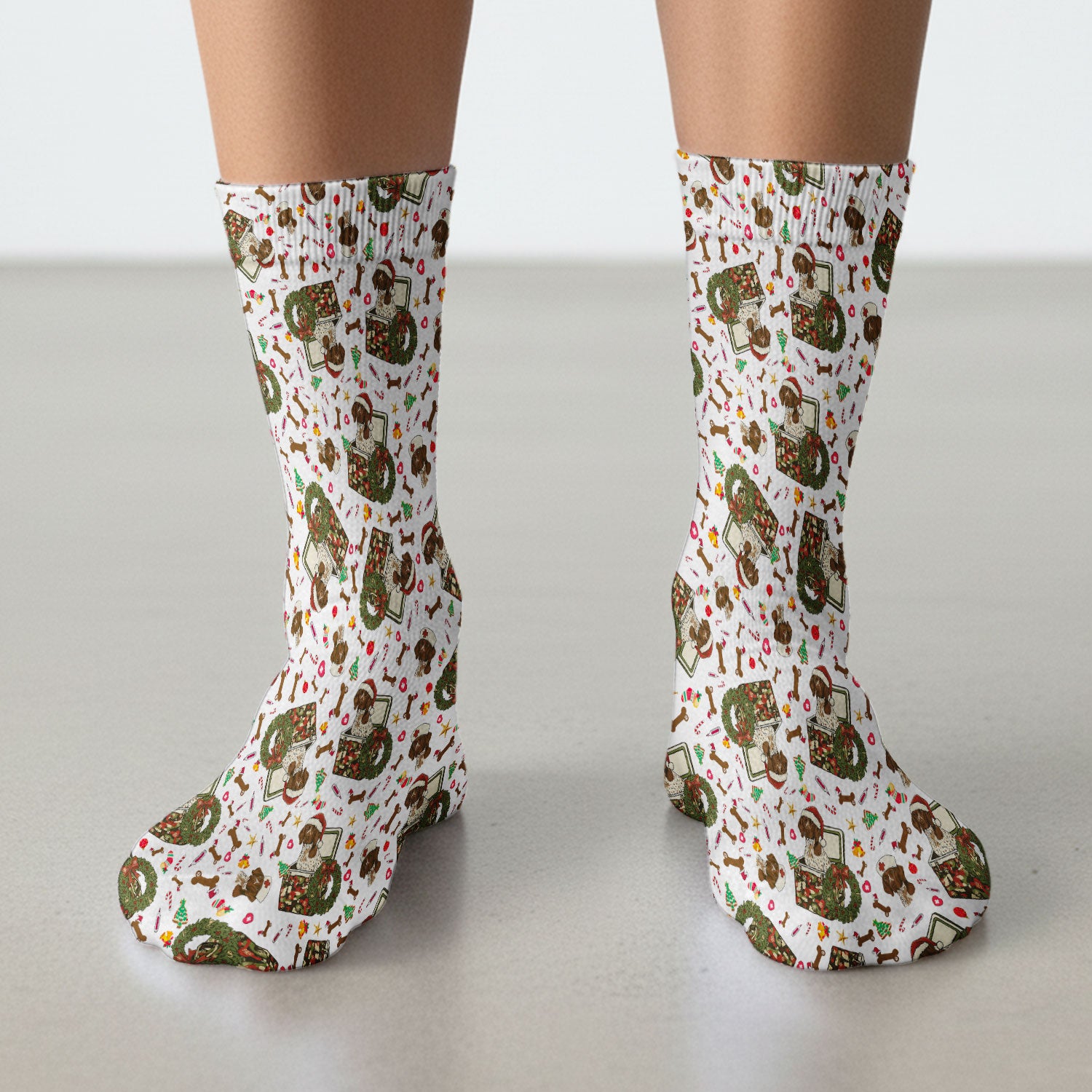 Christmas Dachshund Socks for Nurse Doctor - Funny Puppy Adult Socks for Men and Women
