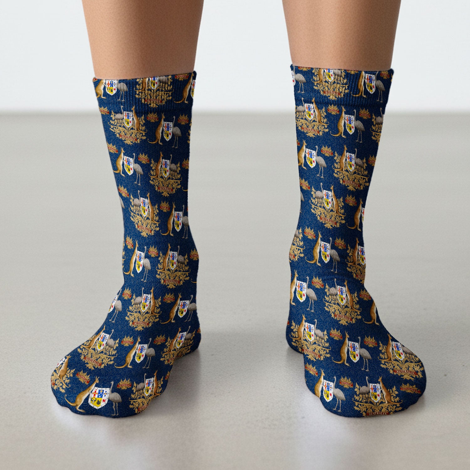 Australian Kangaroo Emu Crest Medical Socks, Breathable Fabrics Medical Uniform