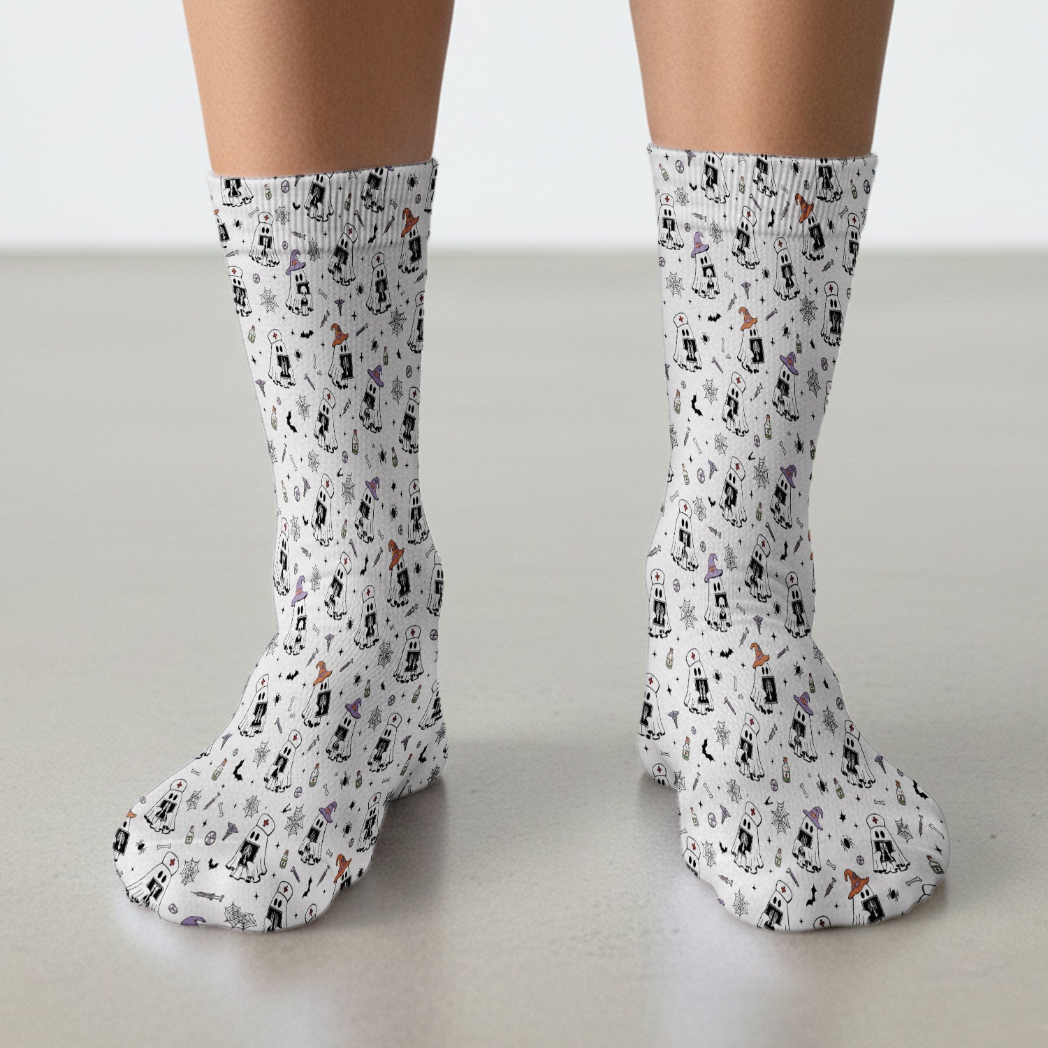 Halloween Ghost Nurses With X-Rays Socks, Adult Socks for Men and Women