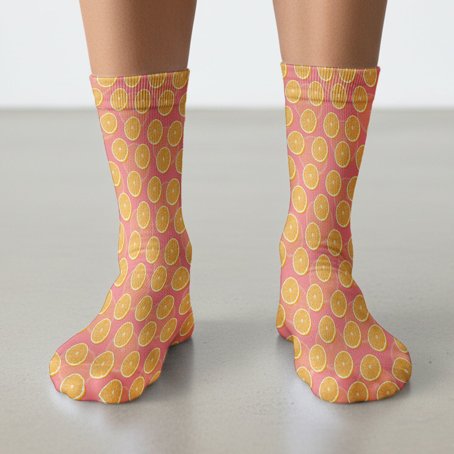 Fresh Orange Slice Pattern Socks, Socks for Nurse Doctor