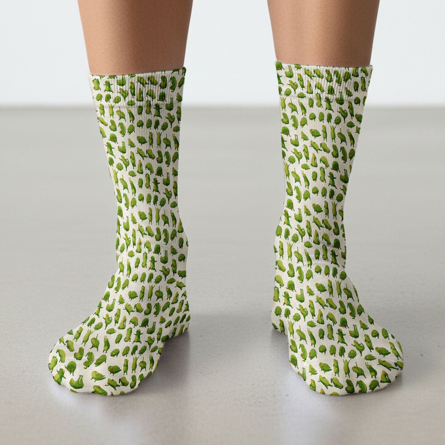Cute Frog Cartoon Pattern Socks, Breathable Fabrics Medical Uniform