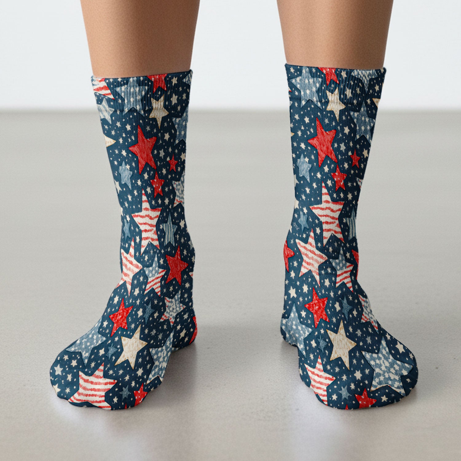 Patriotic Star Pattern Medical Socks, Adult Socks for Men and Women