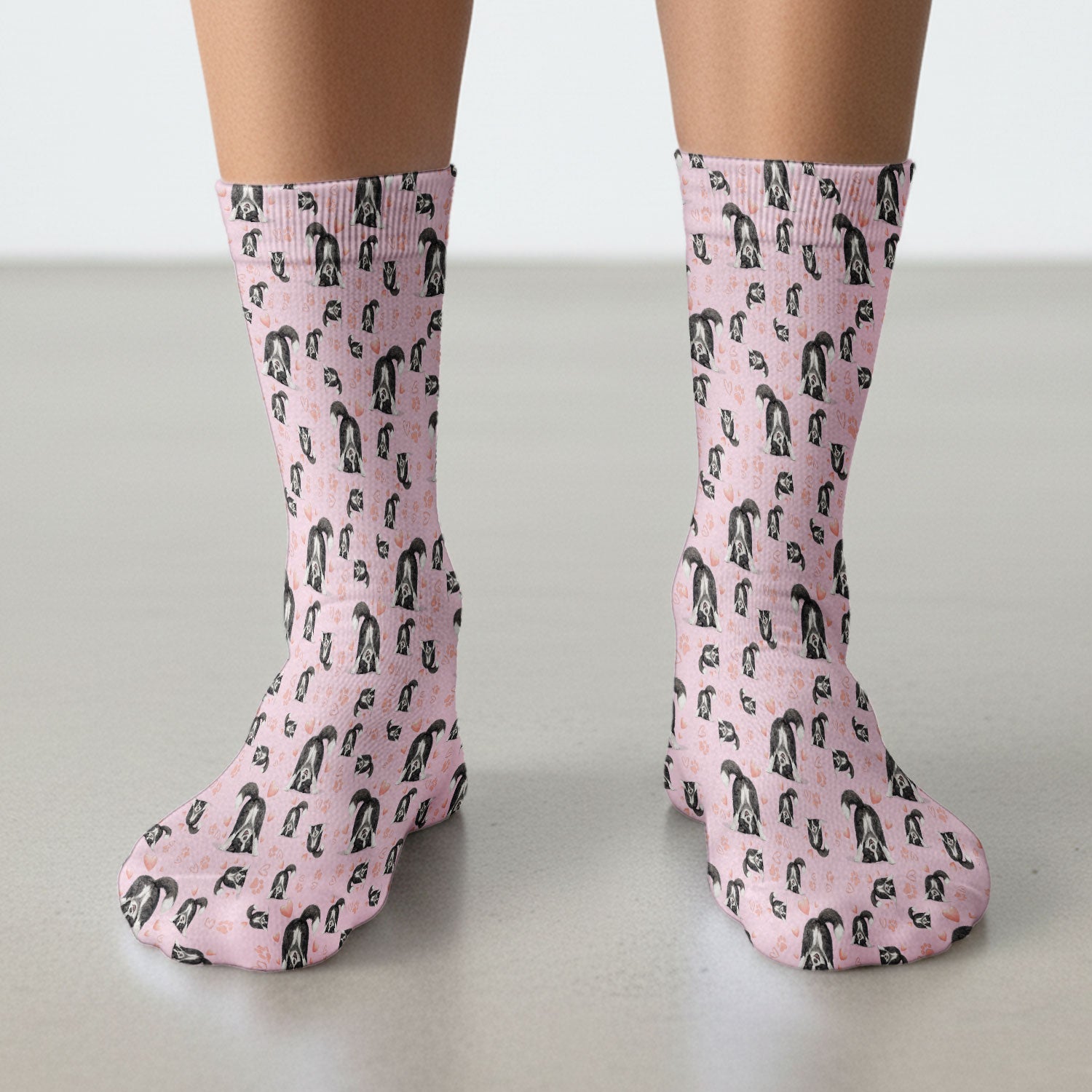 Cute Puppy Heart Medical Pattern Socks, Adult Socks for Men and Women