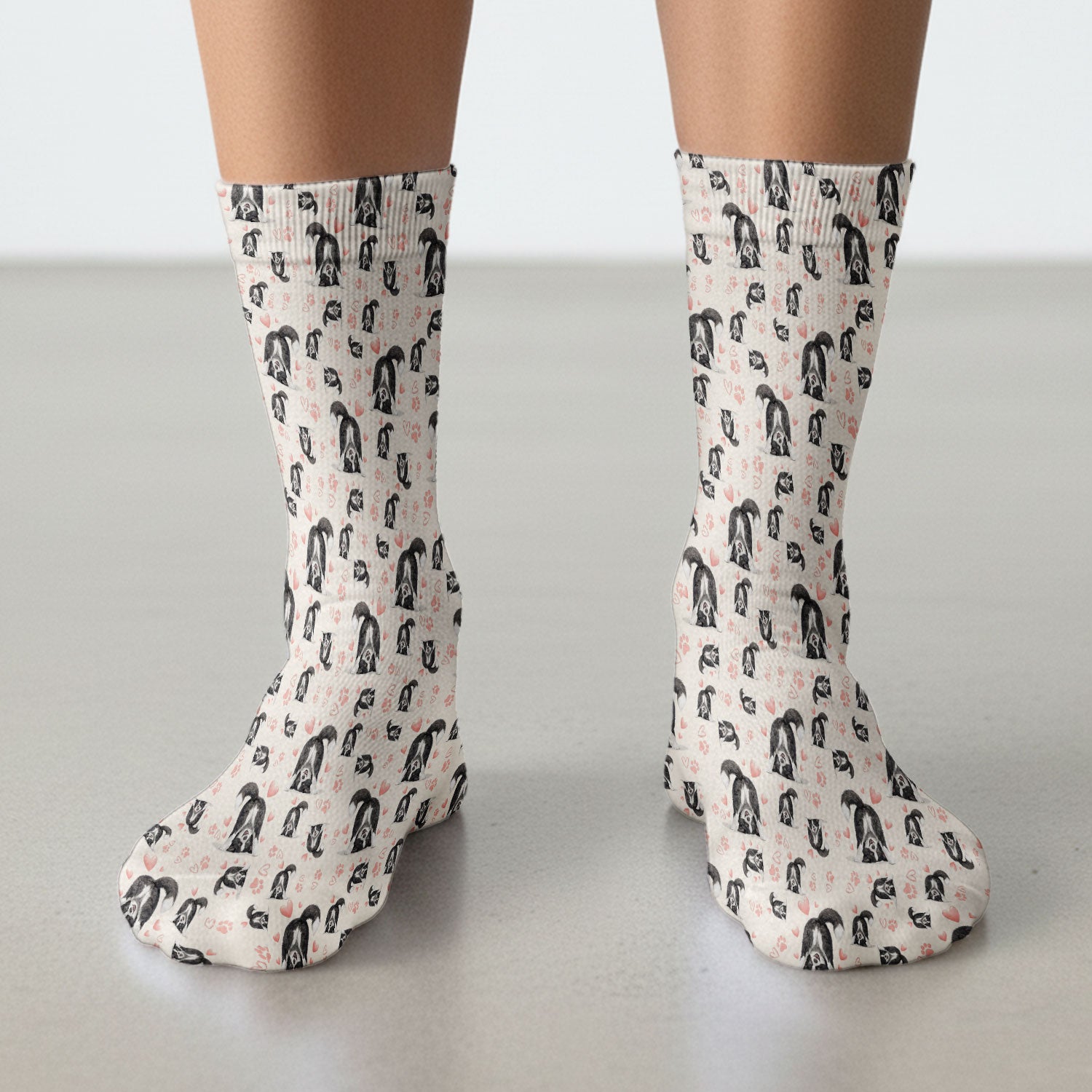 Cute Puppy Heart Medical Pattern Socks, Adult Socks for Men and Women