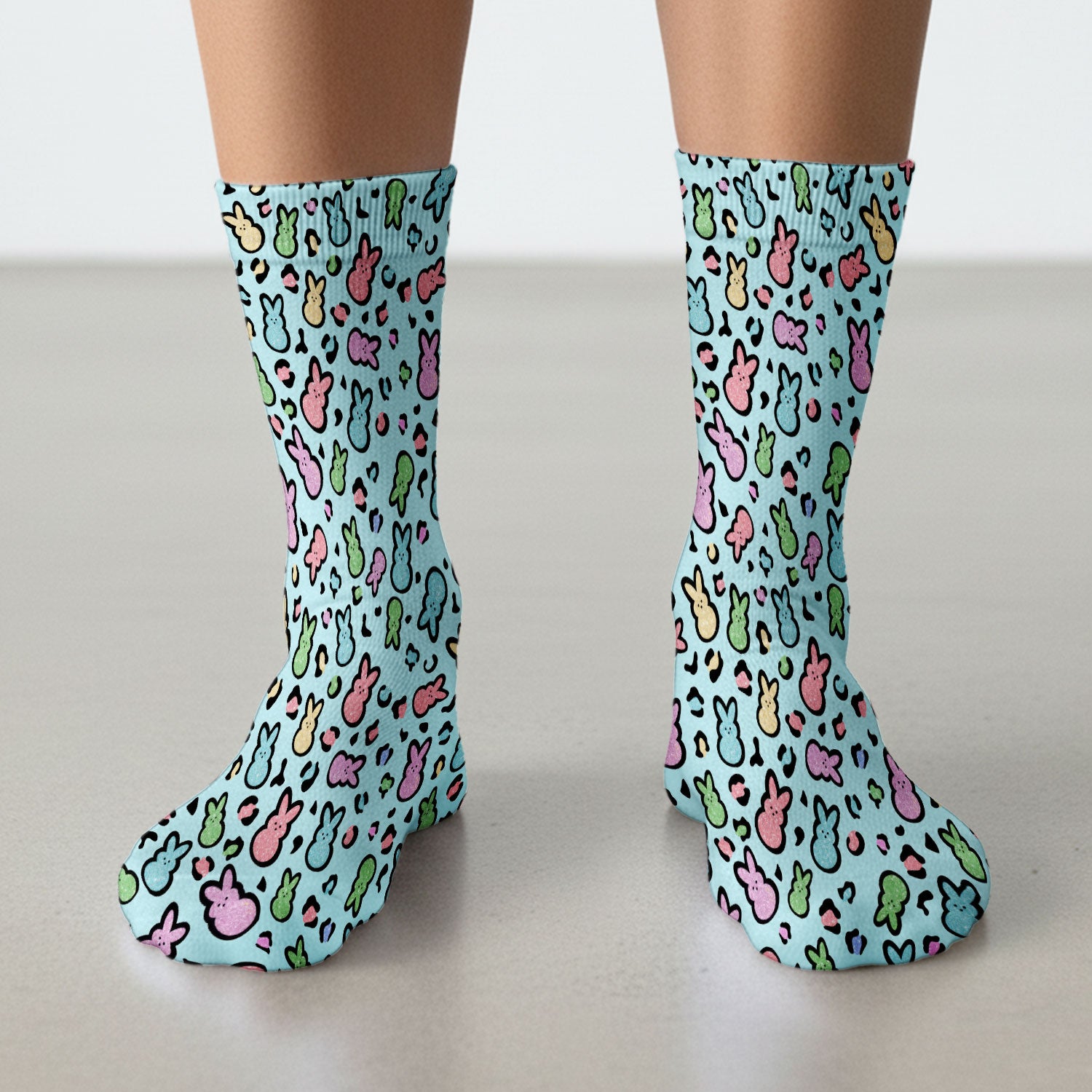 Cute Easter Bunny Pastel Pattern Socks, Socks for Nurse Doctor