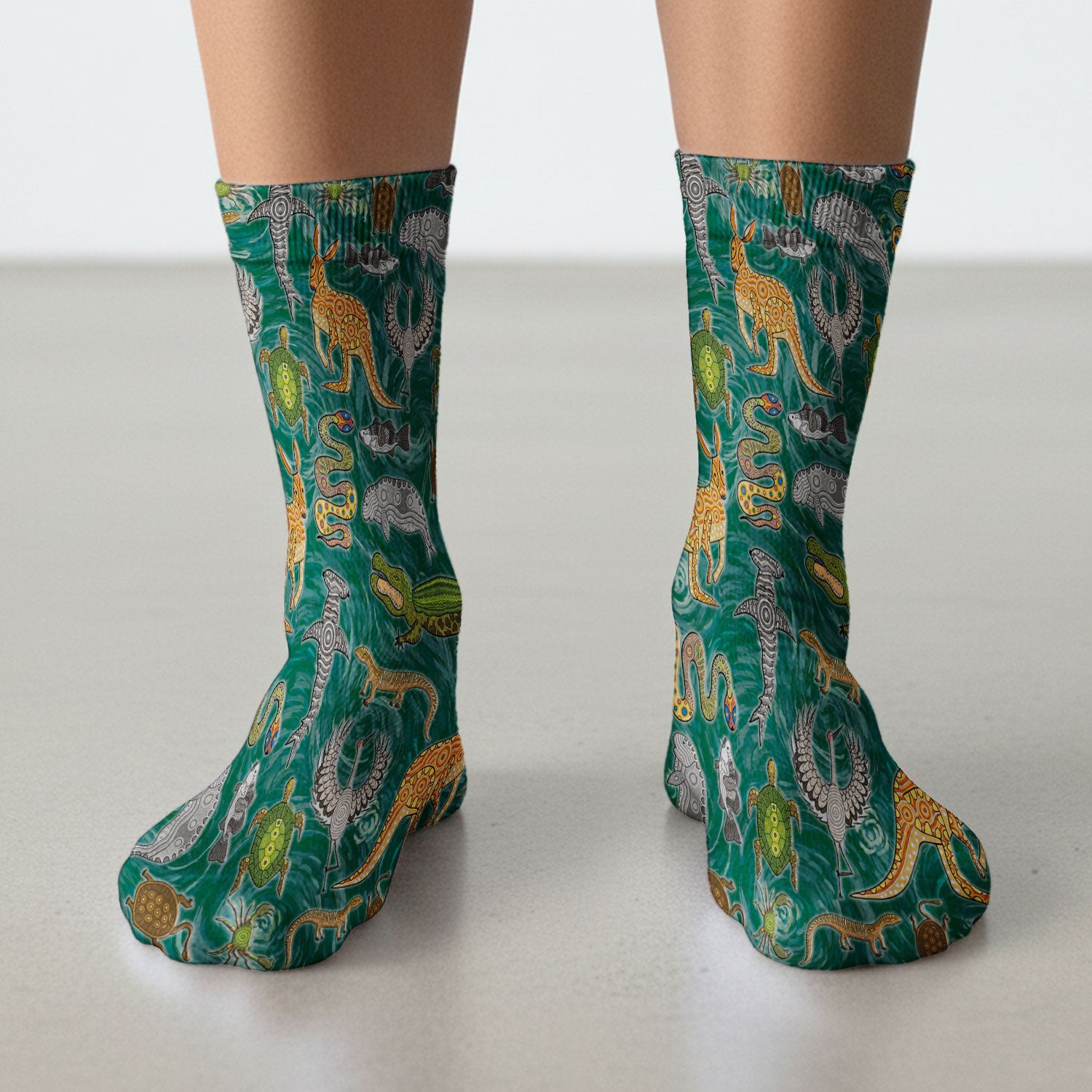 Crocodile Turtle Snake Animal Pattern Medical Socks, Nurse Doctor Uniform