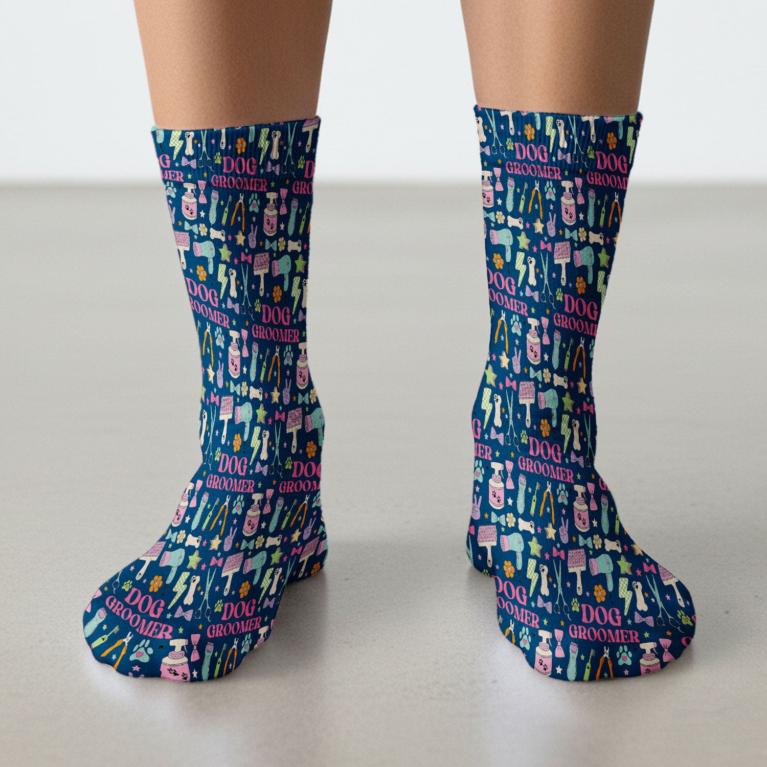 Dog Groomer Tools Pattern Medical Socks, Adult Socks for Men and Women