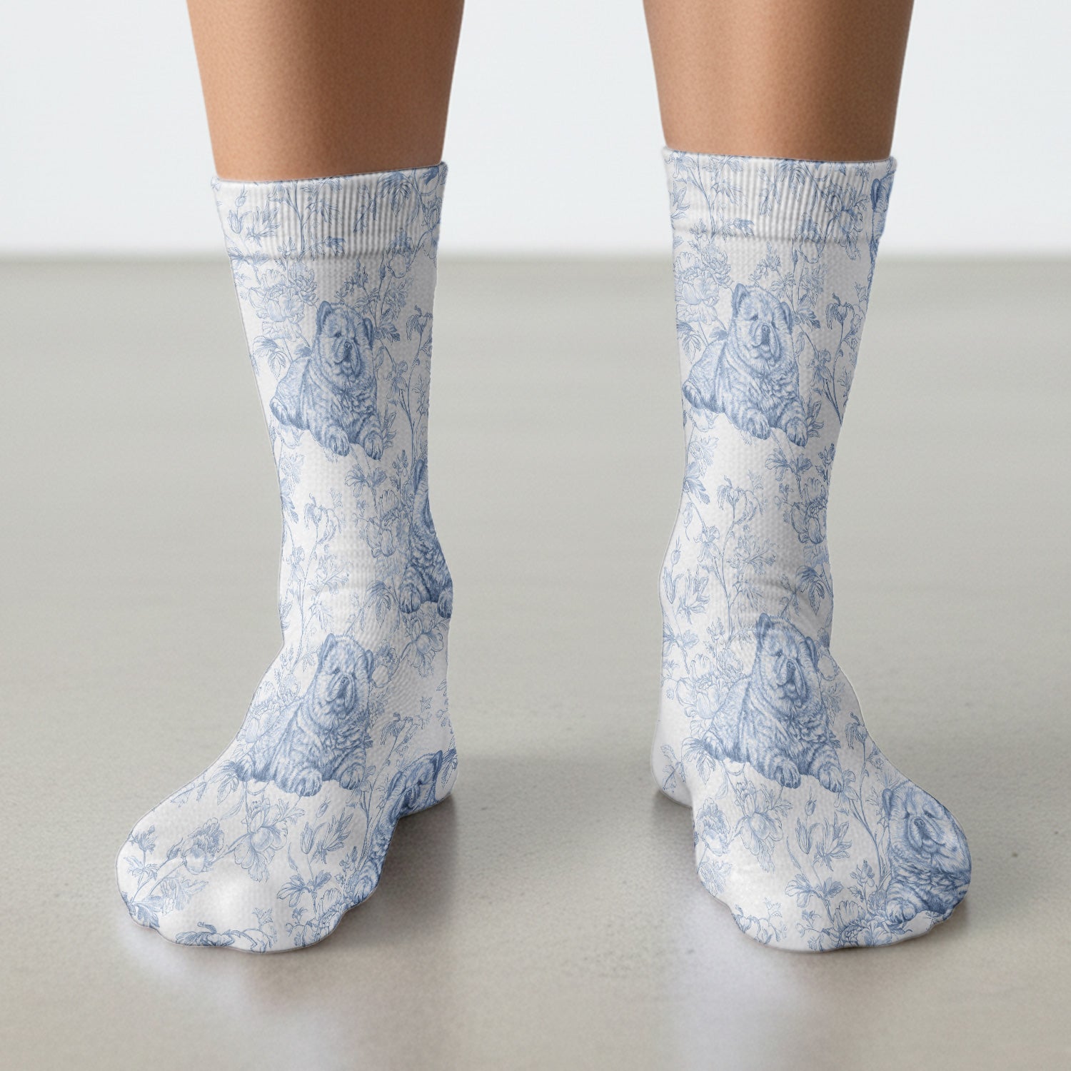 Custom Dog Cat Style Chinoiserie Pattern Socks, Adult Socks for Men and Women