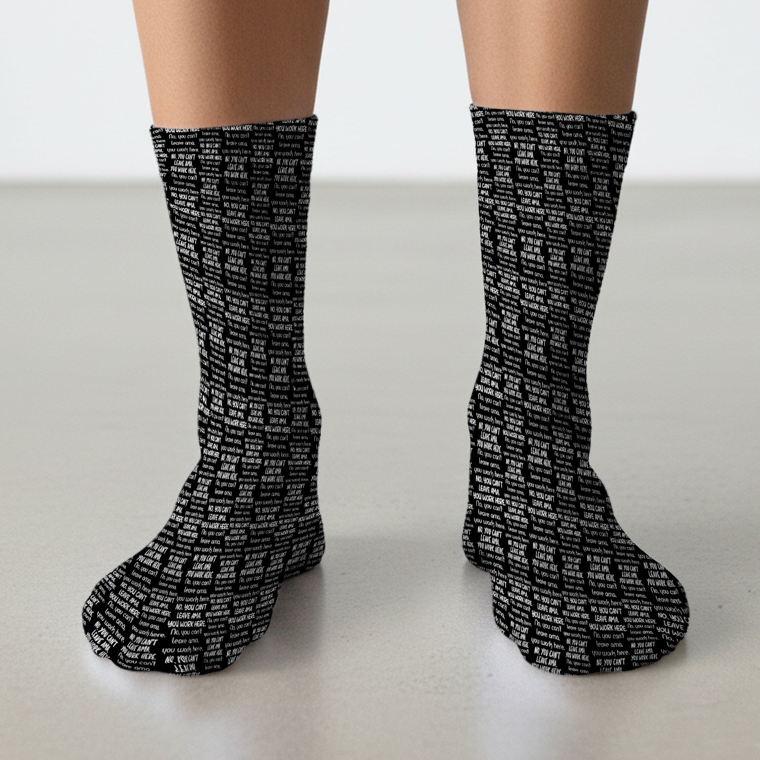 Funny Repeating Nurse Work Quote Text Pattern Socks, Breathable Fabrics Medical Uniform
