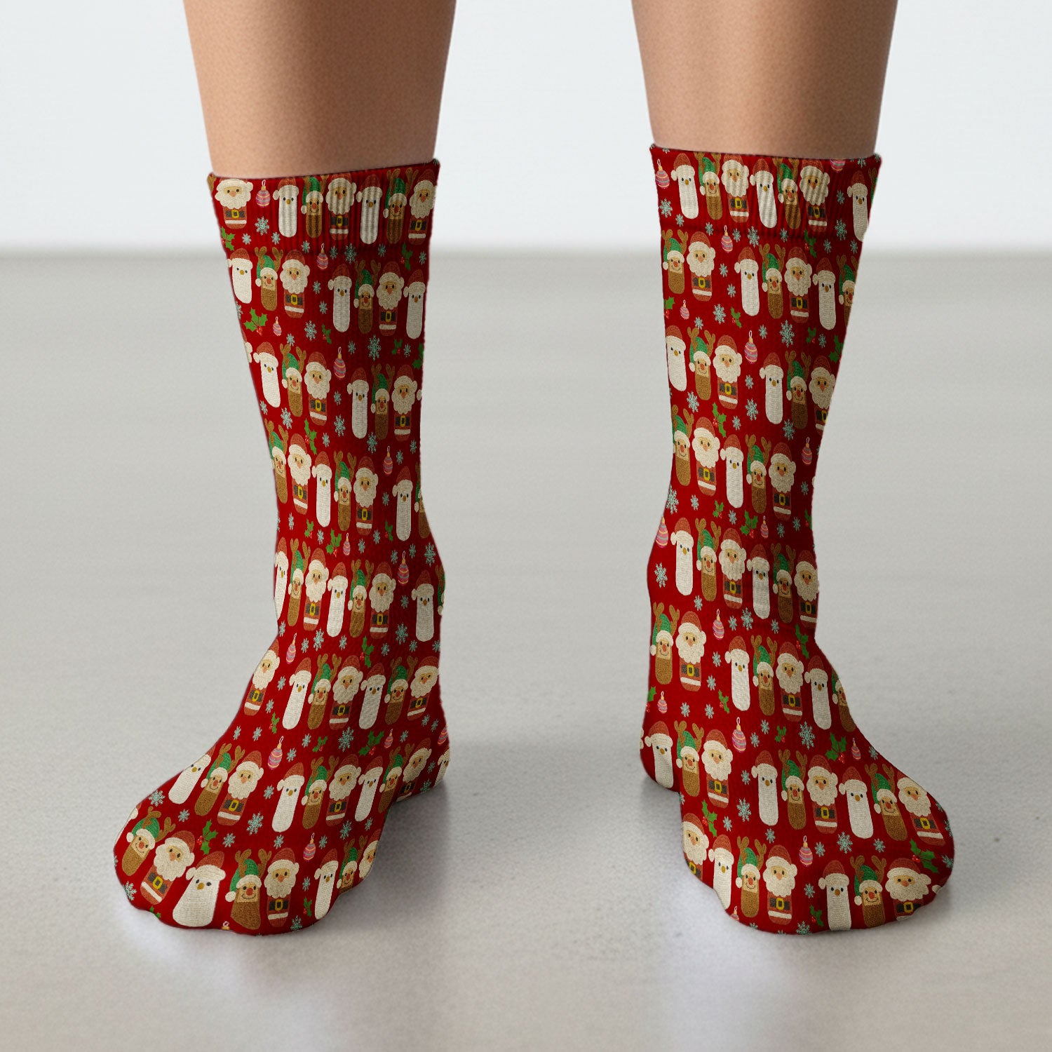 Christmas Santa Reindeer Snowman Socks for Nurse Doctor - Holiday Chill Pill Adult Socks for Men and Women