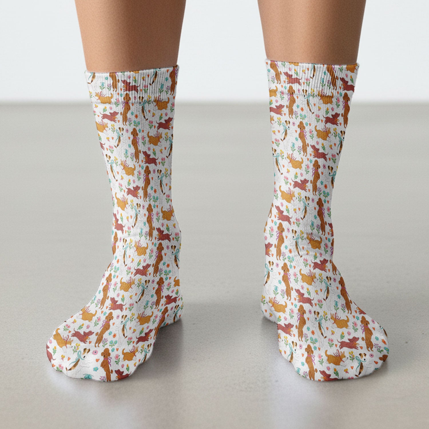 Cute Cartoon Dog Print Medical Socks, Socks for Nurse Doctor