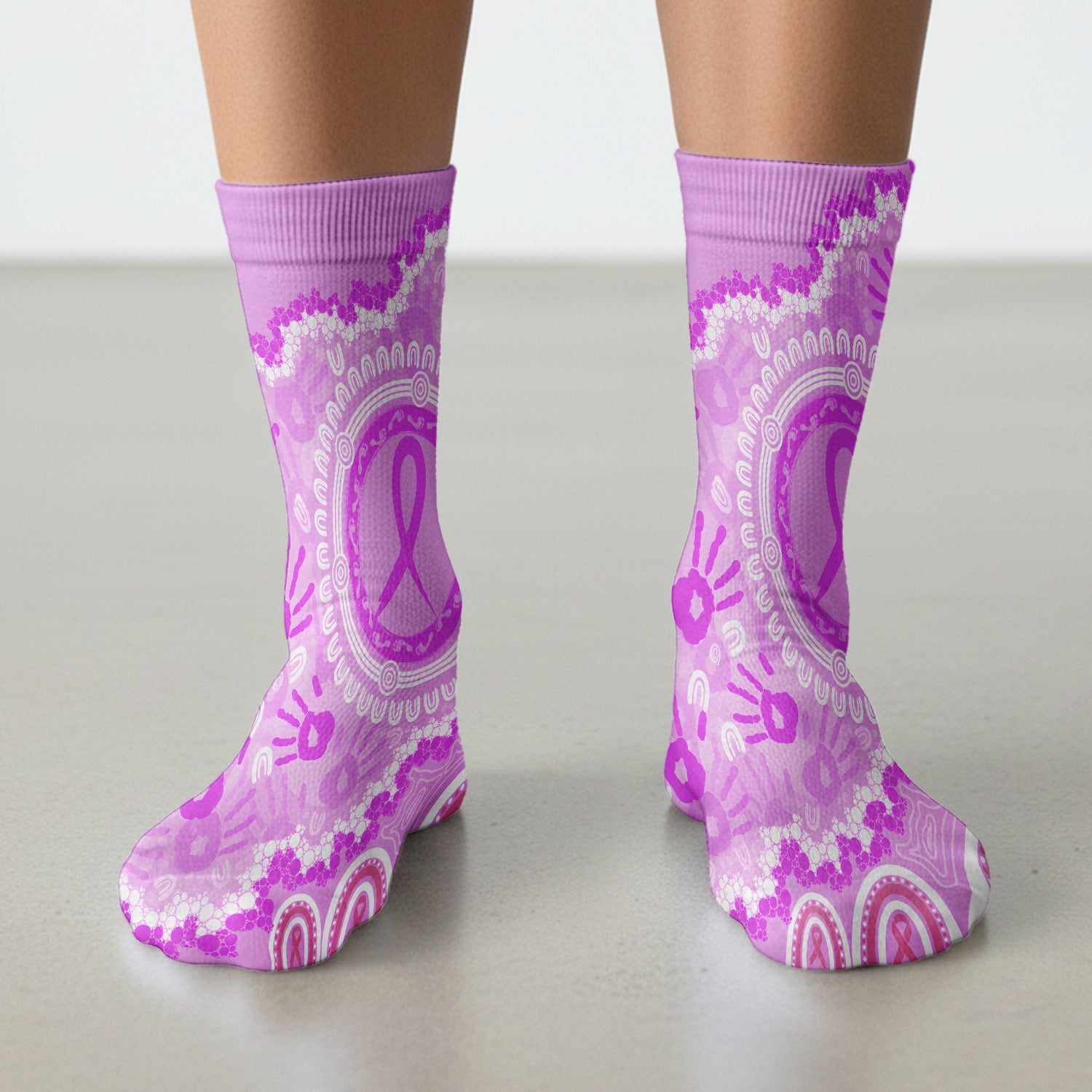 Meaningful Pink Ribbon Socks, Adult Socks for Men and Women