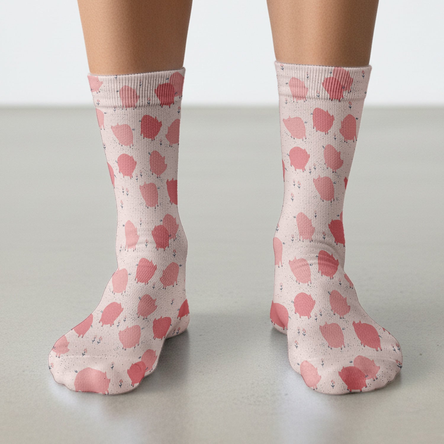 Pink Pig Farm Pattern Socks, Socks for Nurse Doctor