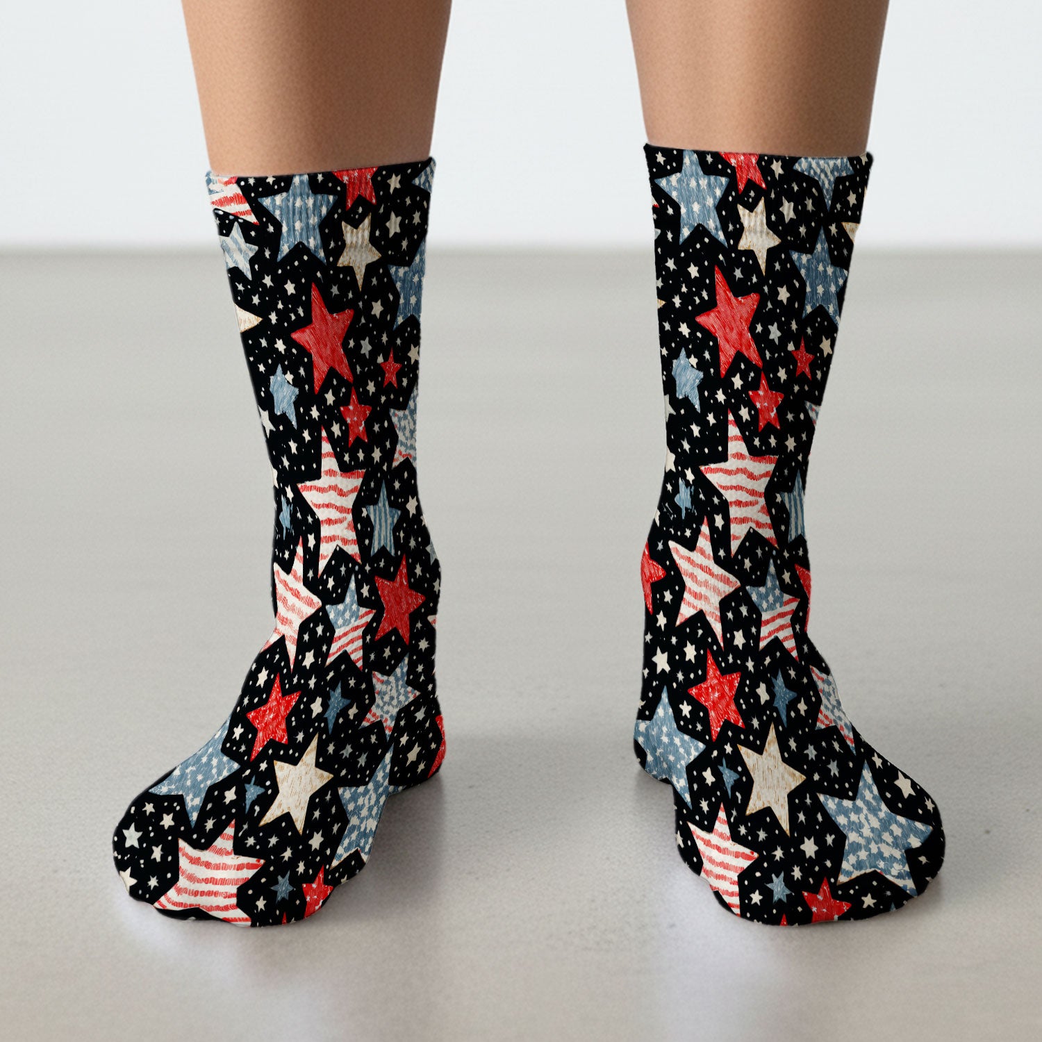 Patriotic Star Pattern Medical Socks, Adult Socks for Men and Women