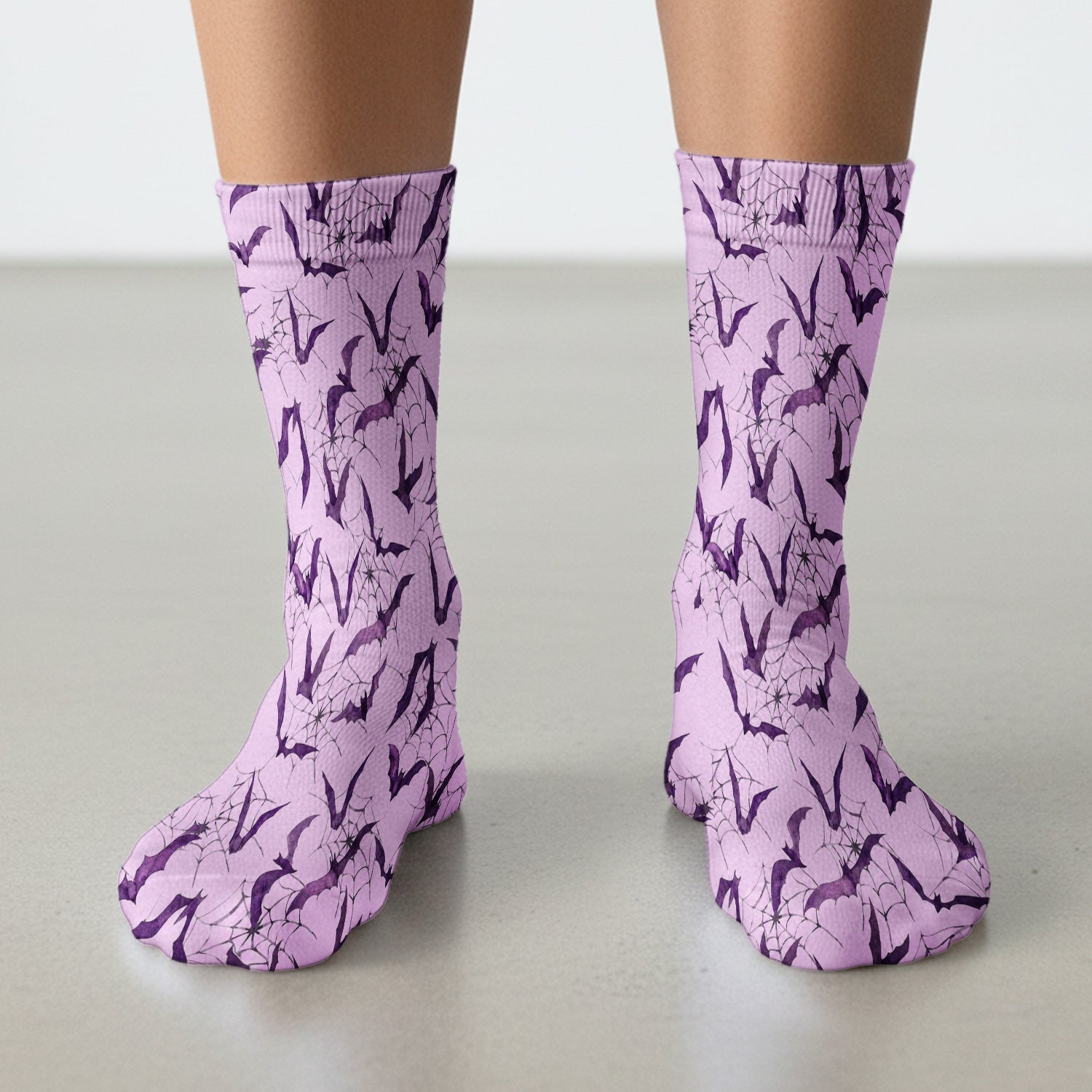 Halloween Bat with Spider Web Socks, Adult Socks for Men and Women