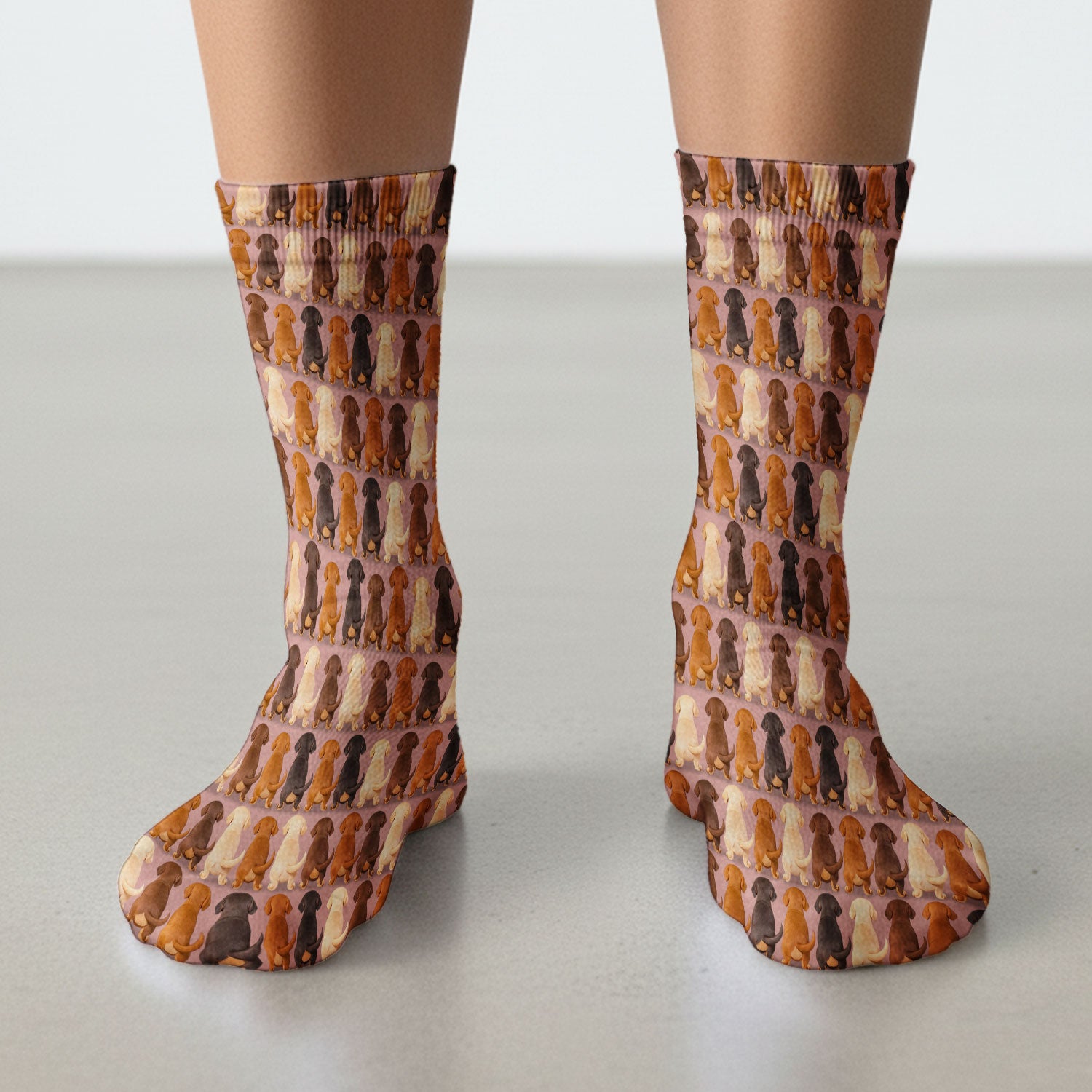 Cute Dachshund Butt Pattern All Over Print Socks, Adult Socks for Men and Women