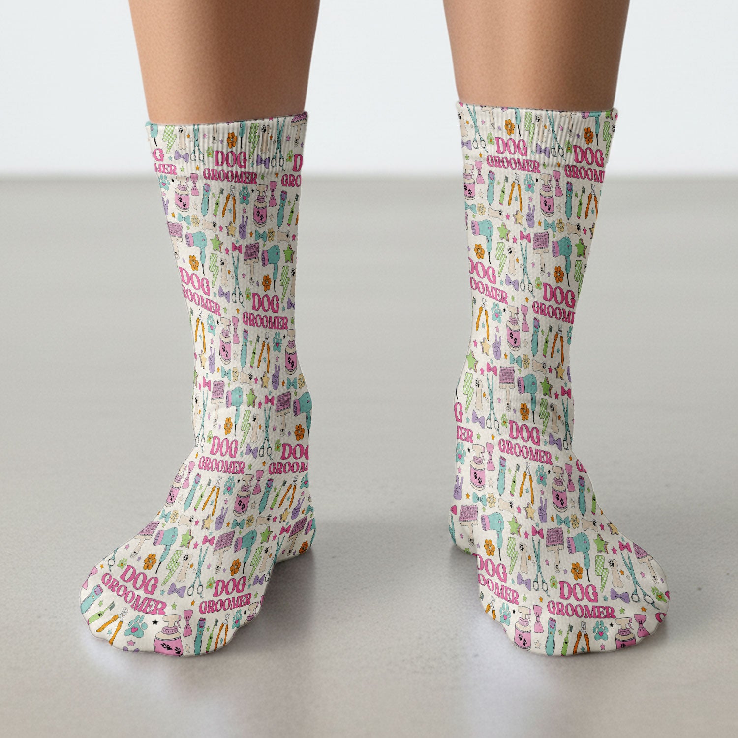 Dog Groomer Tools Pattern Medical Socks, Adult Socks for Men and Women