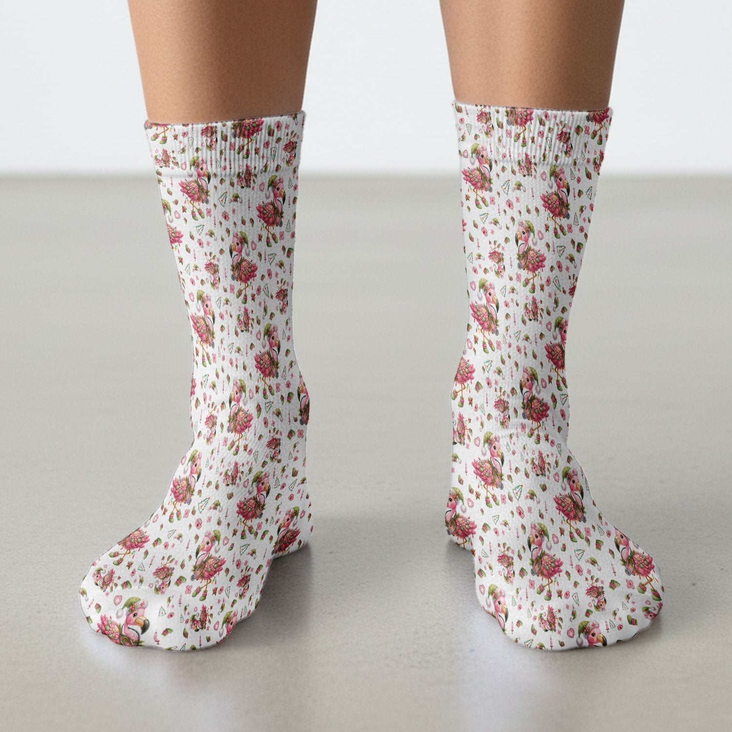 Pink Flamingo Socks for Nurse Doctor - Christmas Adult Socks for Men and Women - Breathable Fabrics Medical Uniform