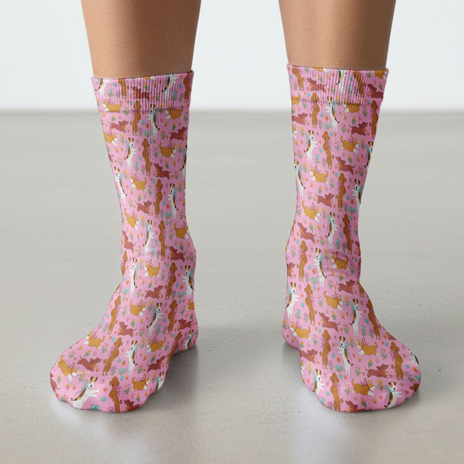 Cute Cartoon Dog Print Medical Socks, Socks for Nurse Doctor