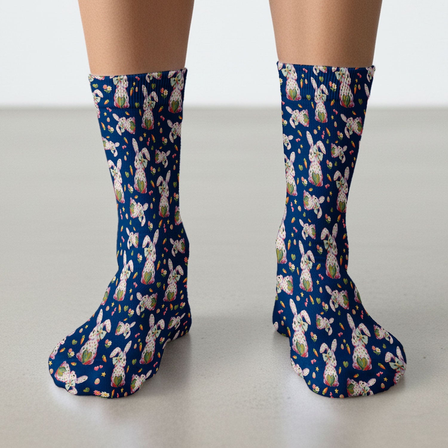 Cute Pastel Bunny Easter Pattern Medical Socks, Breathable Fabrics Medical Uniform