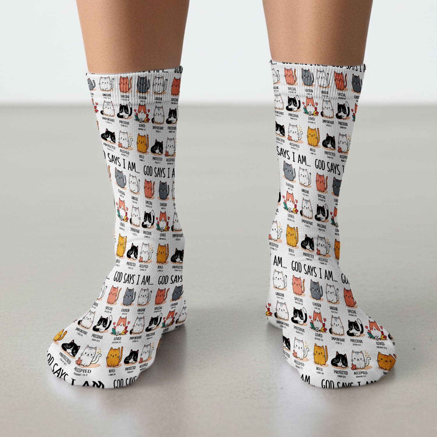 Cute Christian Cat God Says I Am Medical Socks, Breathable Fabrics Medical Uniform