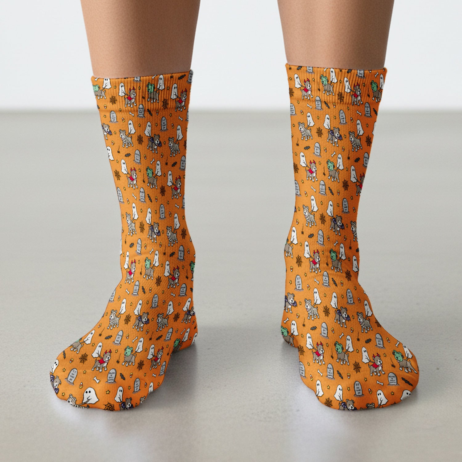 Cute Halloween Pit Bull Costumes Socks, Adult Socks for Men and Women