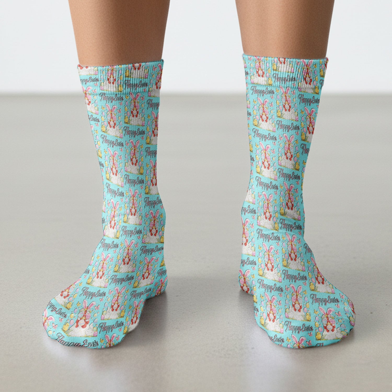 Happy Easter Bunny Eggs Pattern Socks, Breathable Fabrics Medical Uniform